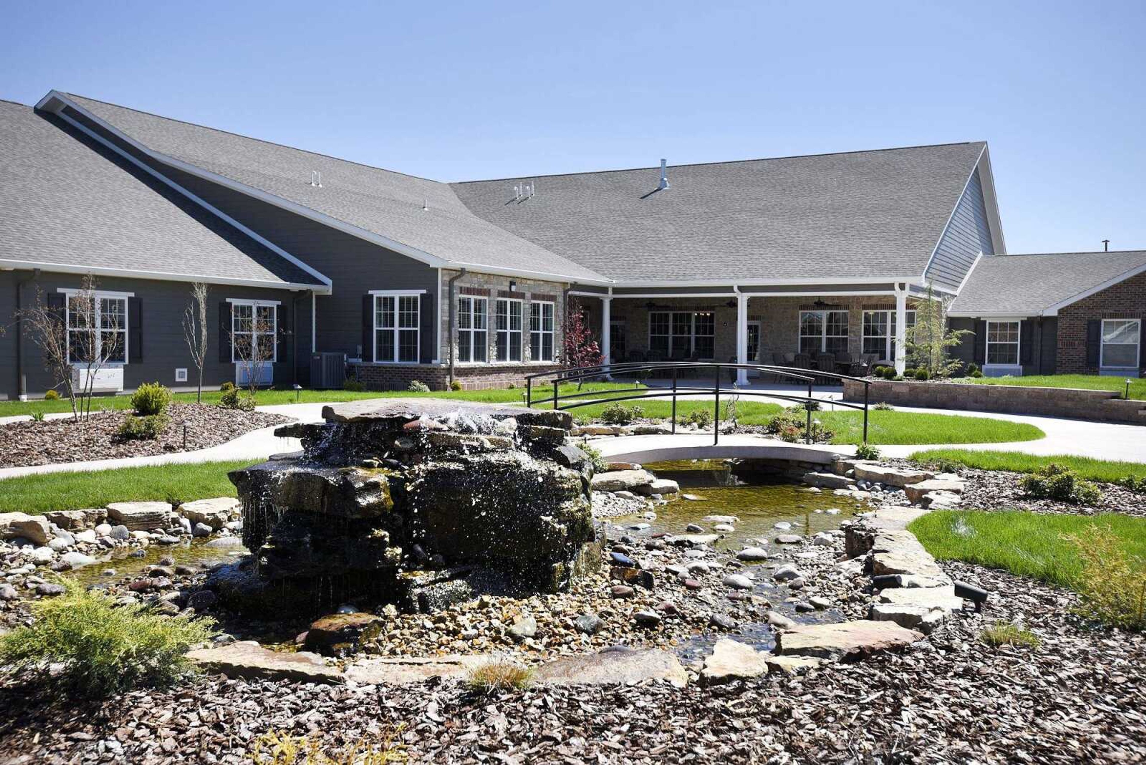 The courtyard at the Villas of Jackson is seen Friday.