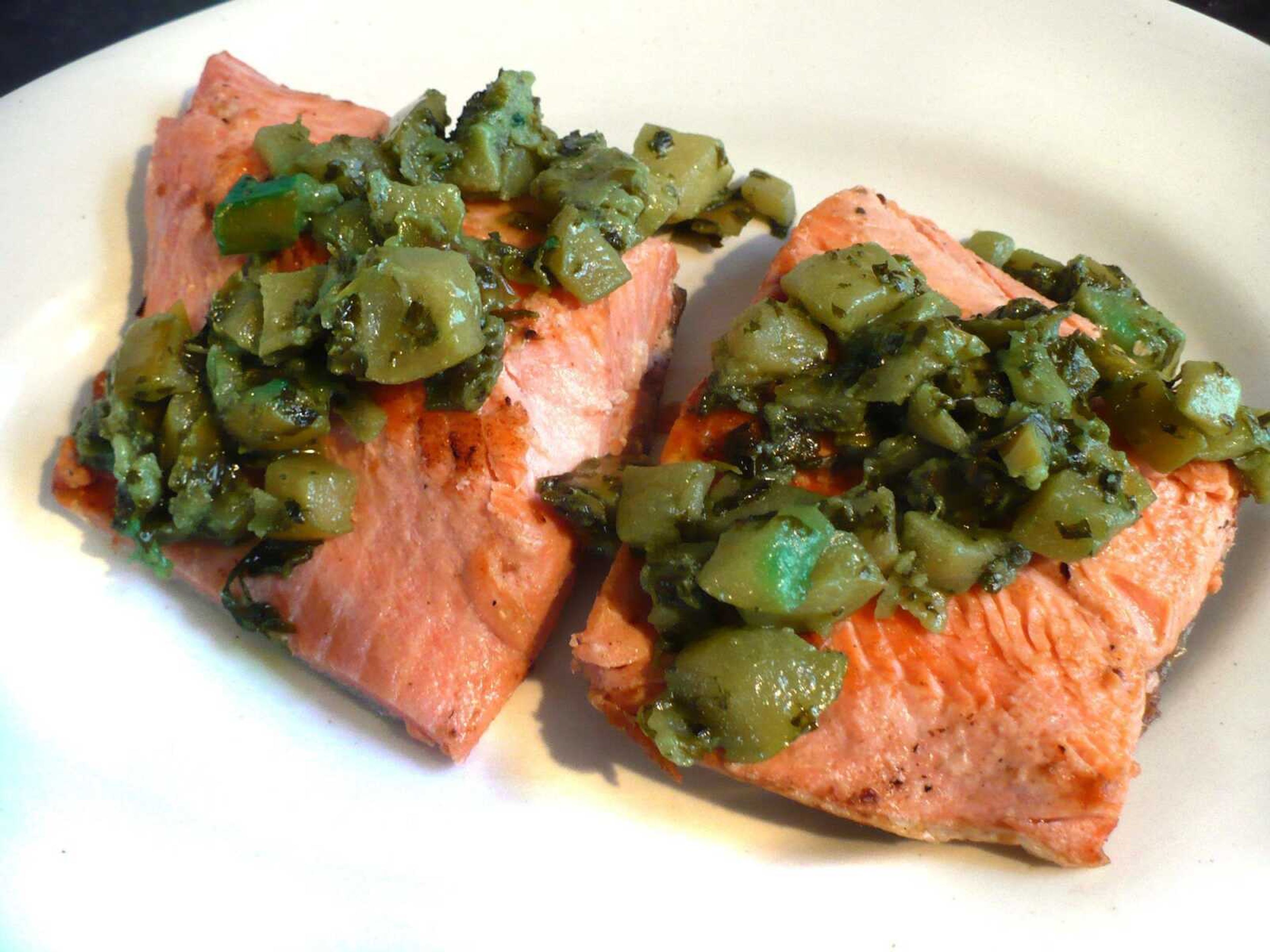 Salmon with sorrel sauce is emblematic of the new Irish cuisine that now flourishes on the Emerald Isle. (TOM HARTE)