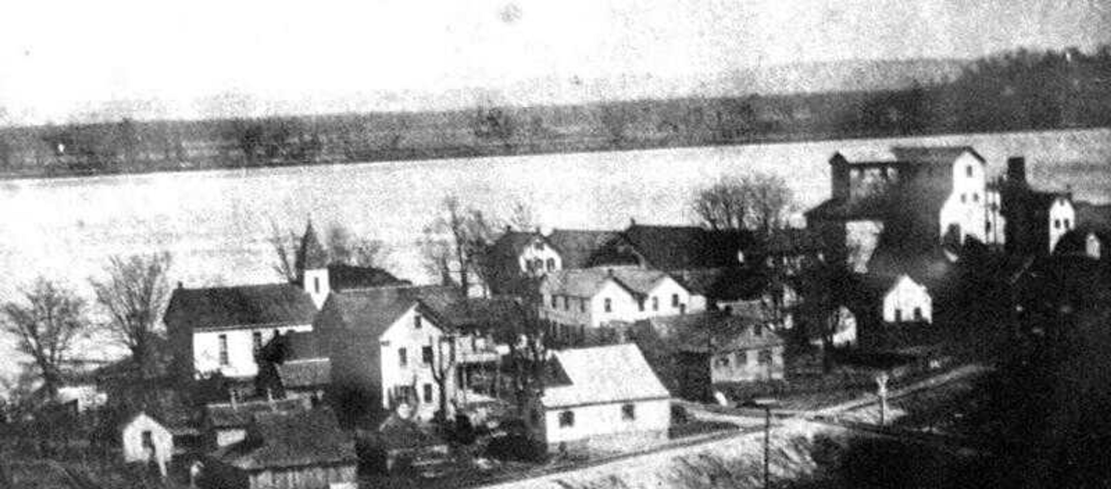 The banks of the Mississippi River were once lined with houses and businesses in the town of Wittenberg. (Lutheran Museum photo)