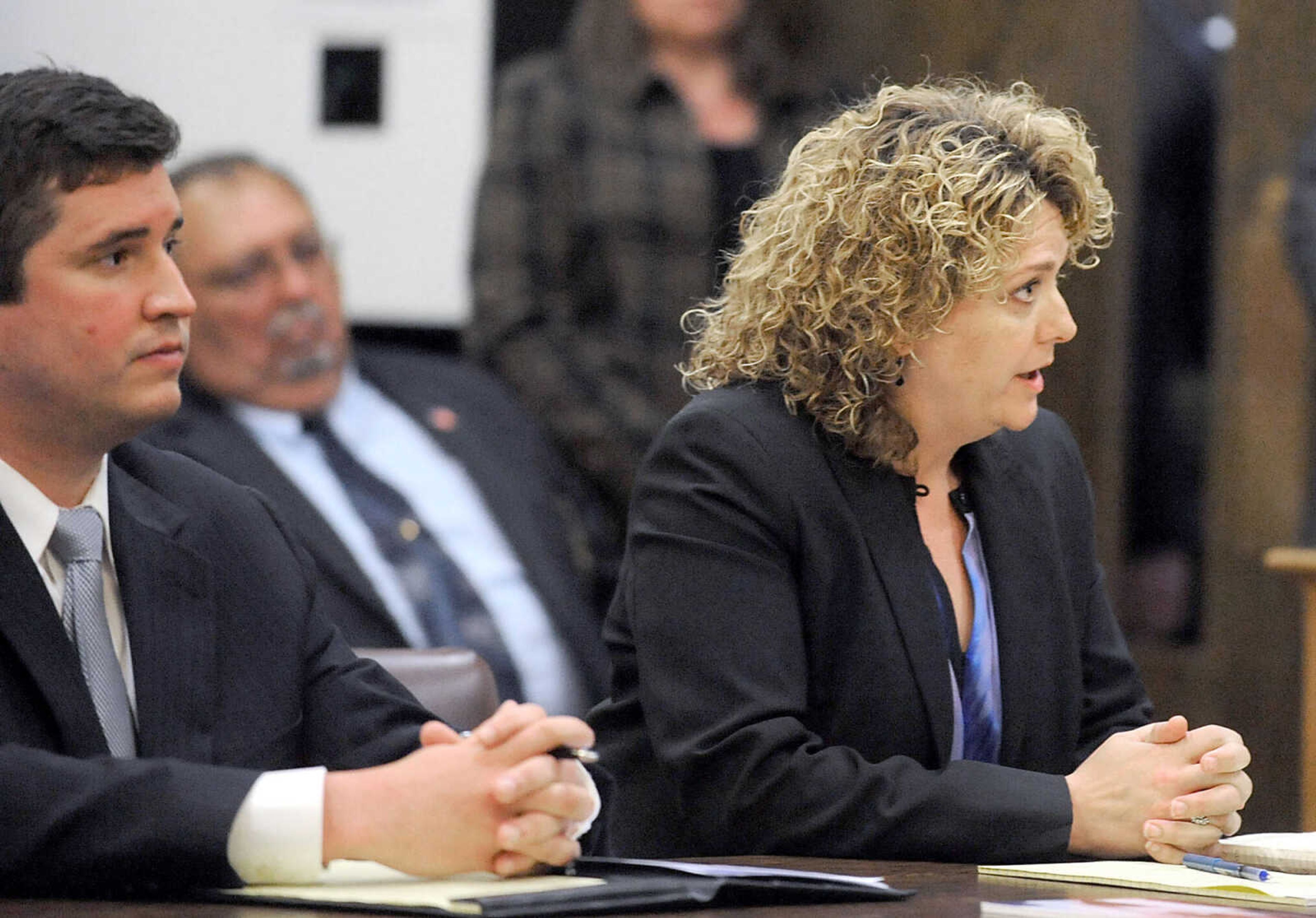 LAURA SIMON ~ lsimon@semissourian.com 
Assistant prosecutor Angel Woodruff addresses Cape Girardeau County Circuit Judge Ben Lewis, Thursday, June 6, 2013, at the Cape Girardeau County Courthouse. Clay Waller pleaded guilty to second-degree murder for the death of his wife, Jacque Waller. Jacque Waller went missing June 1, 2011. Her body was found last Wednesday in Southern Illinois.