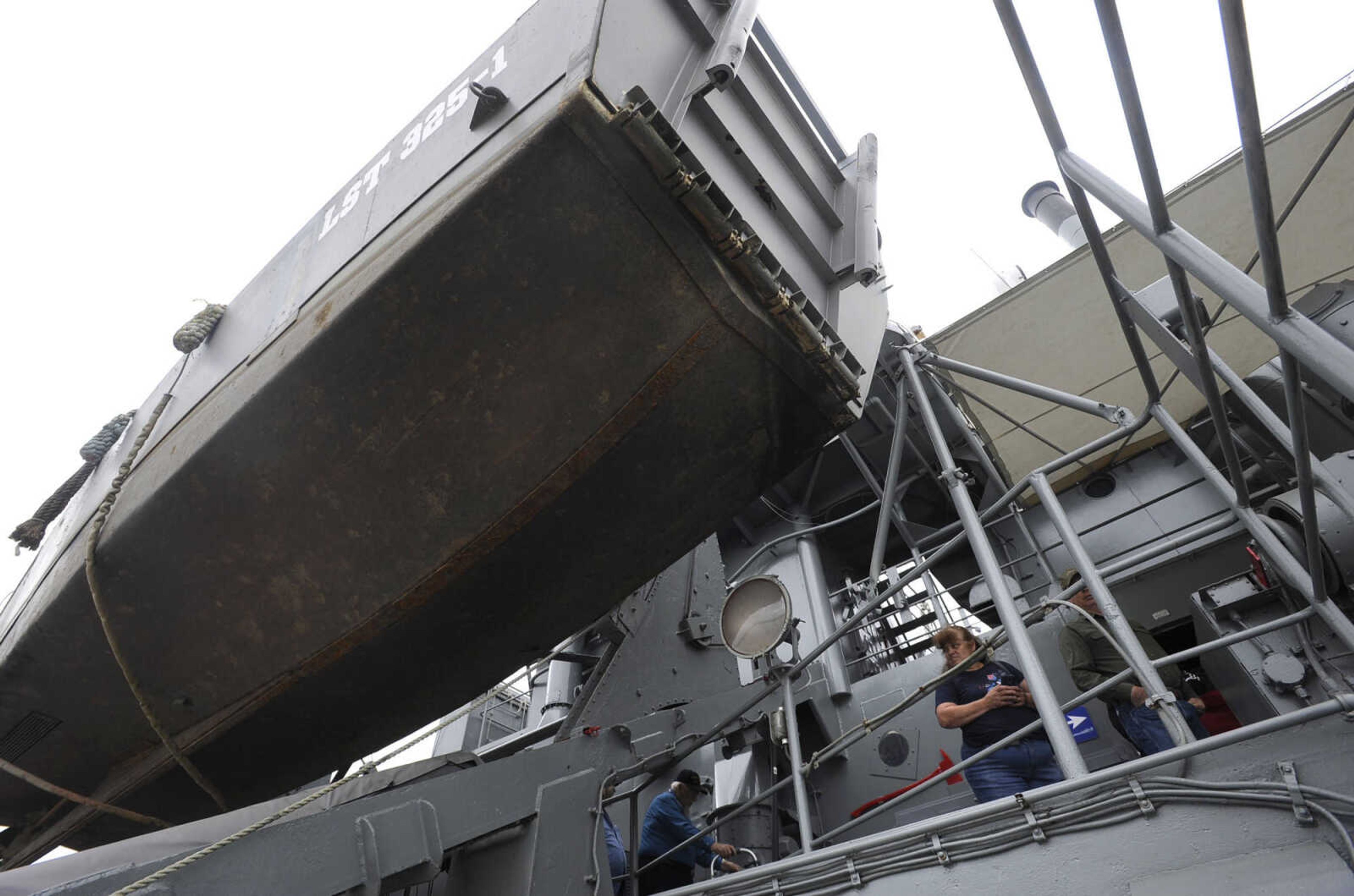 A Higgins boat on the USS LST 325 is seen Thursday, Sept. 29, 2016 at Riverfront Park in Cape Girardeau.