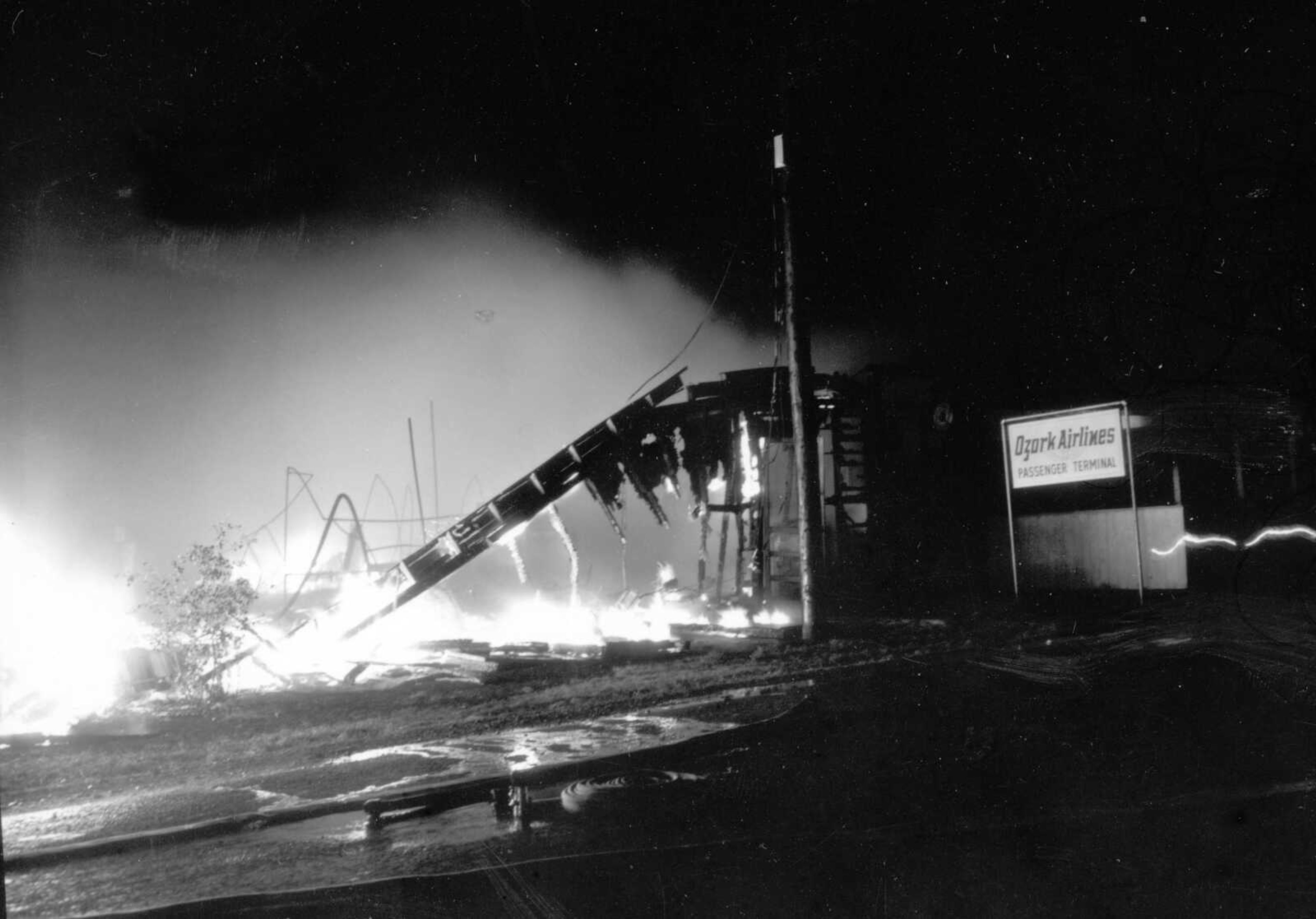 Flight control building fire, 1956