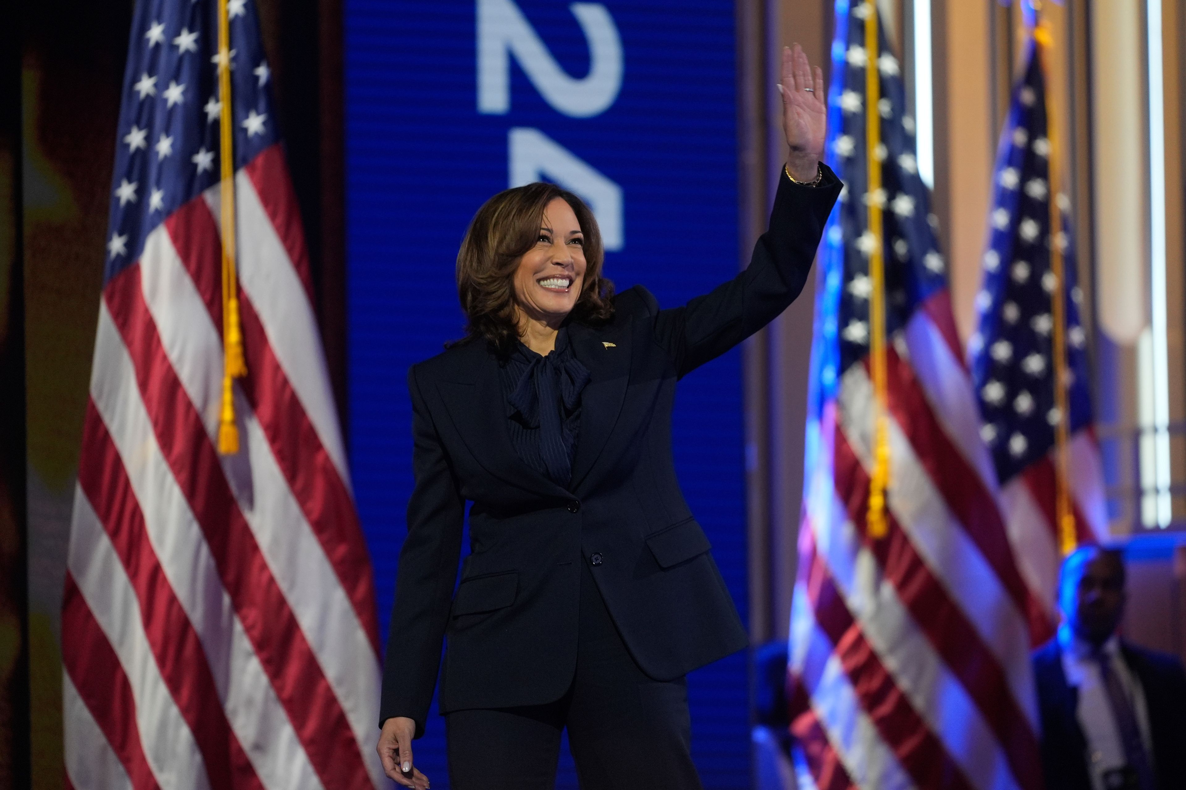 Democratic presidential nominee Vice President Kamala Harris speaks during the Democratic National Convention Thursday, Aug. 22, 2024, in Chicago. (AP Photo/Erin Hooley)