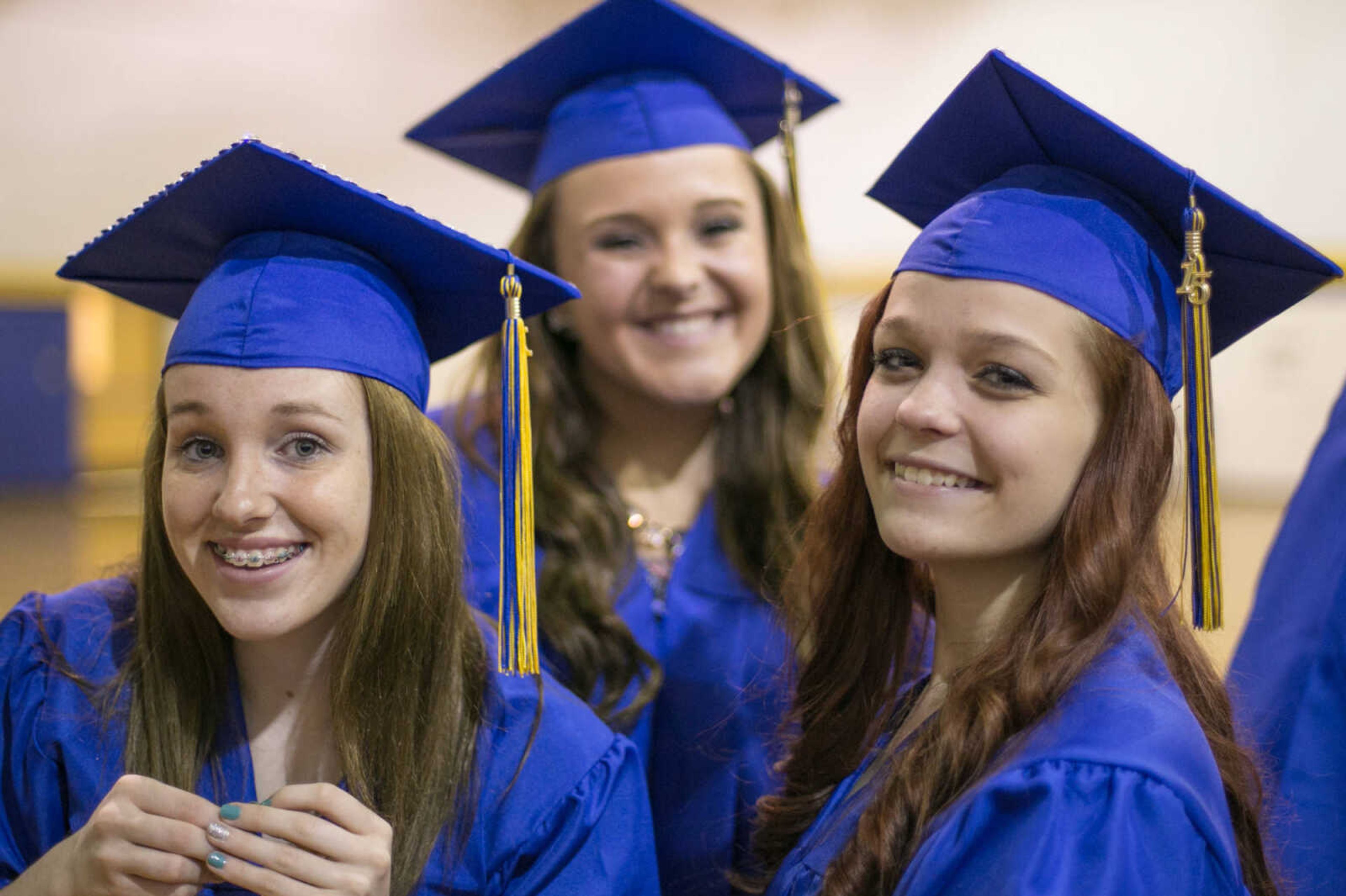 GLENN LANDBERG ~ glandberg@semissourian.com

Students prepare for graduation before the Scott City commencement Sunday, May 17, 2015 at Scott City High School.