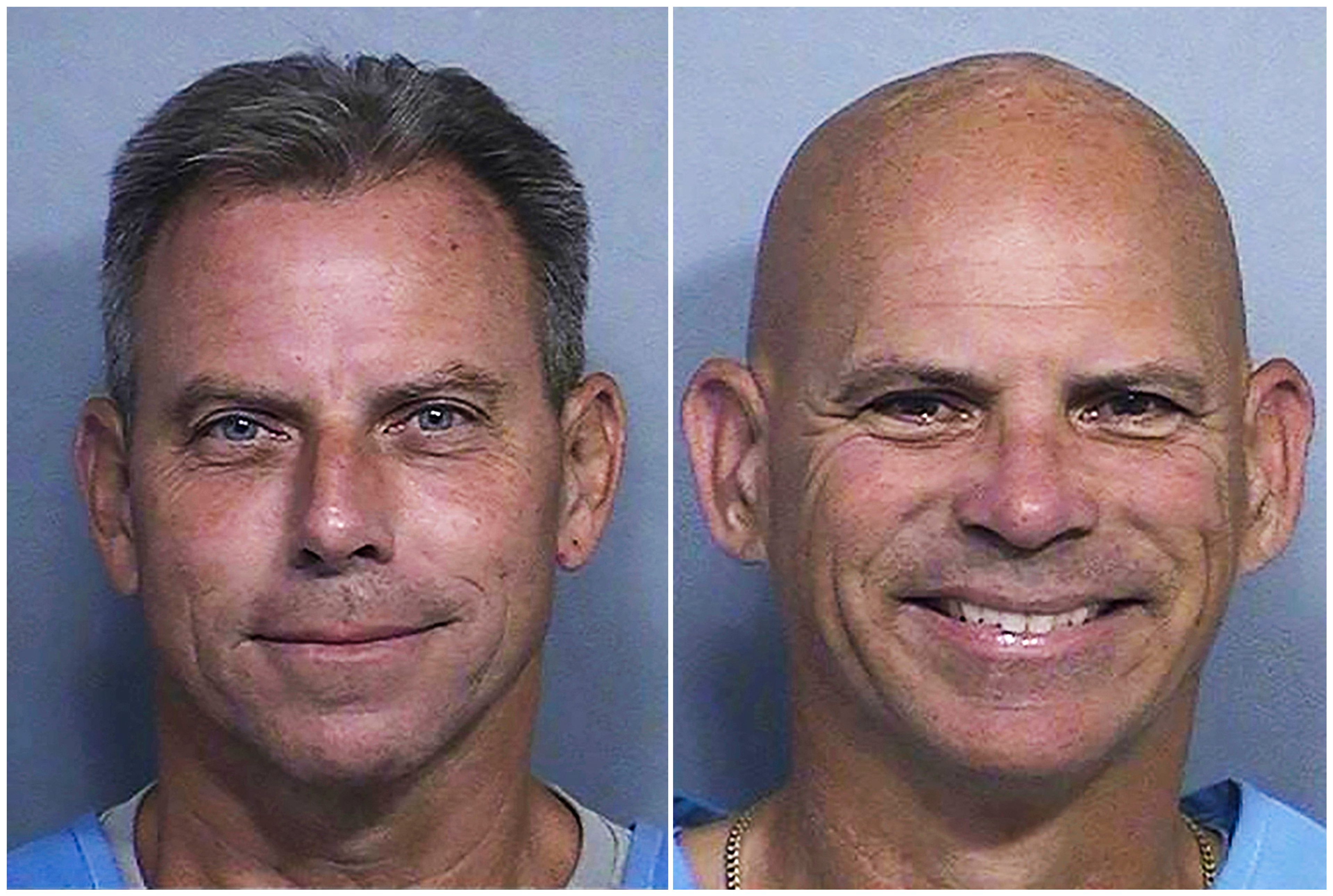 FILE - This combination of two booking photos provided by the California Department of Corrections shows Erik Menendez, left, and Lyle Menendez. (California Dept. of Corrections via AP,File)