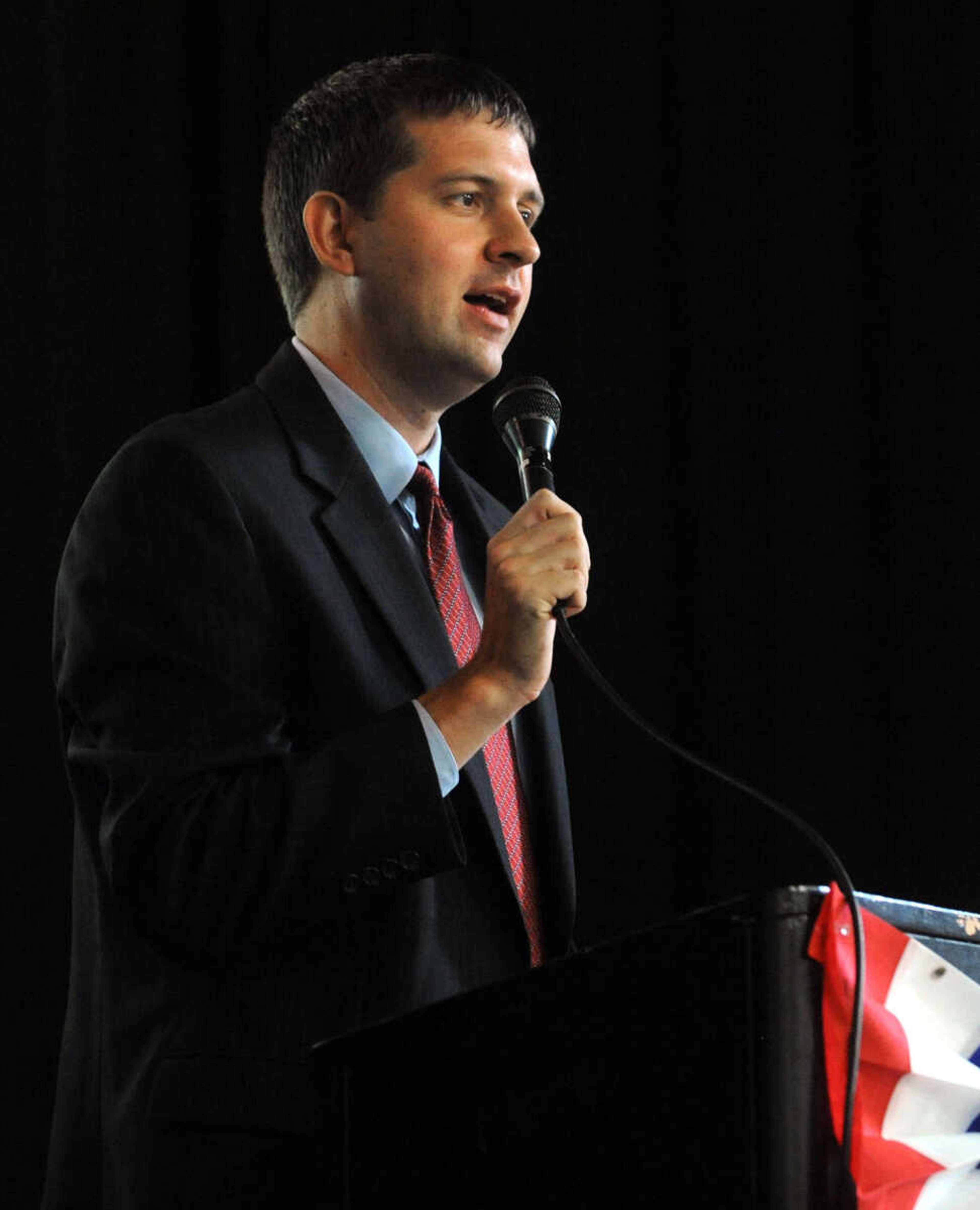 LAURA SIMON ~ lsimon@semissourian.com

Dr. Adam Criblez speaks to students at Alma Schrader Elementary, Wednesday, Sept. 18, 2013, during 12th annual Constitution Day and Heroes Recognition Assembly.