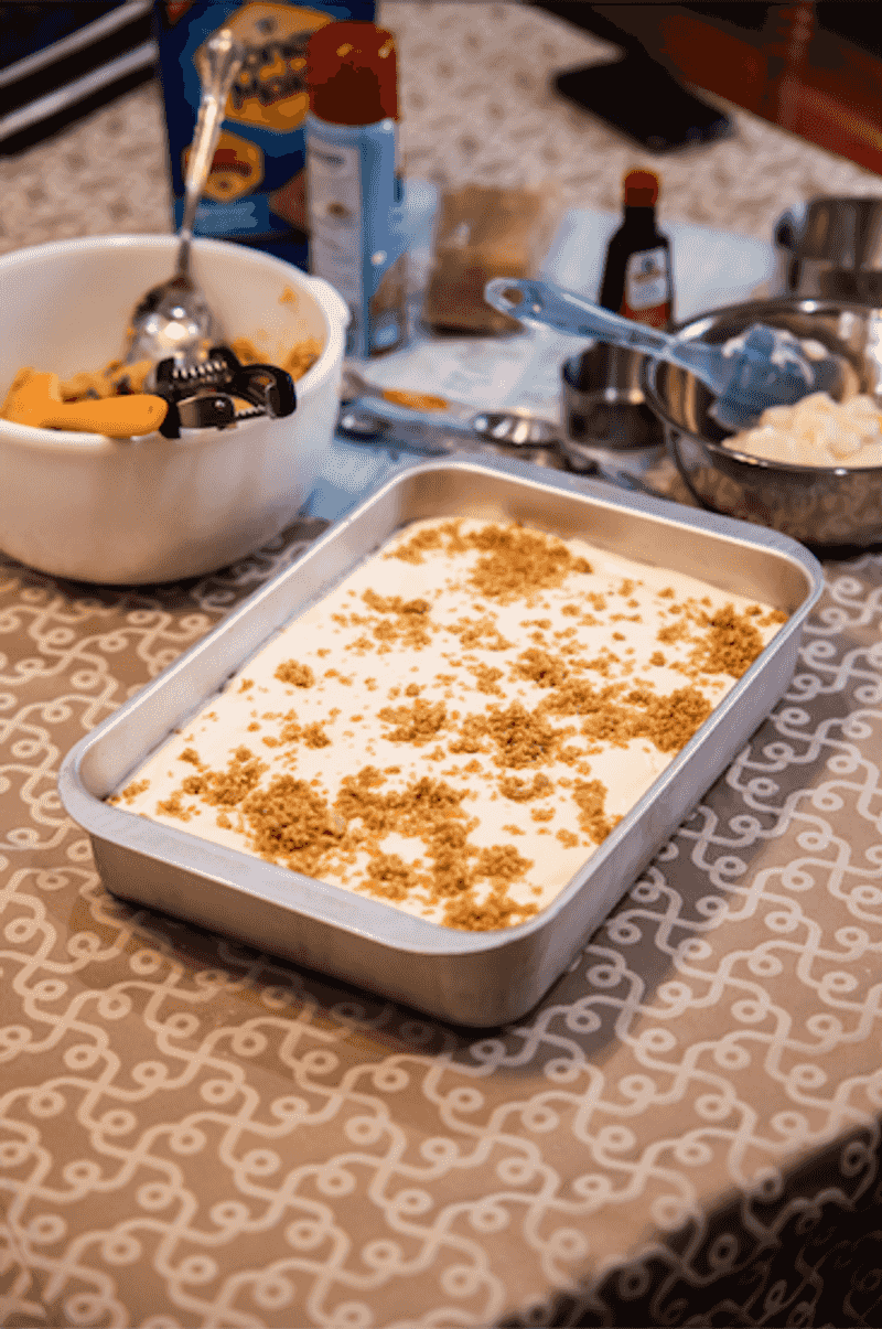 A cheesecake made by Gladys Mosley sits on her kitchen table in Cape Girardeau. Mosley found the Woolworth Icebox Cheesecake recipe after struggling through a familiar recipe for Milnot cheesecake.