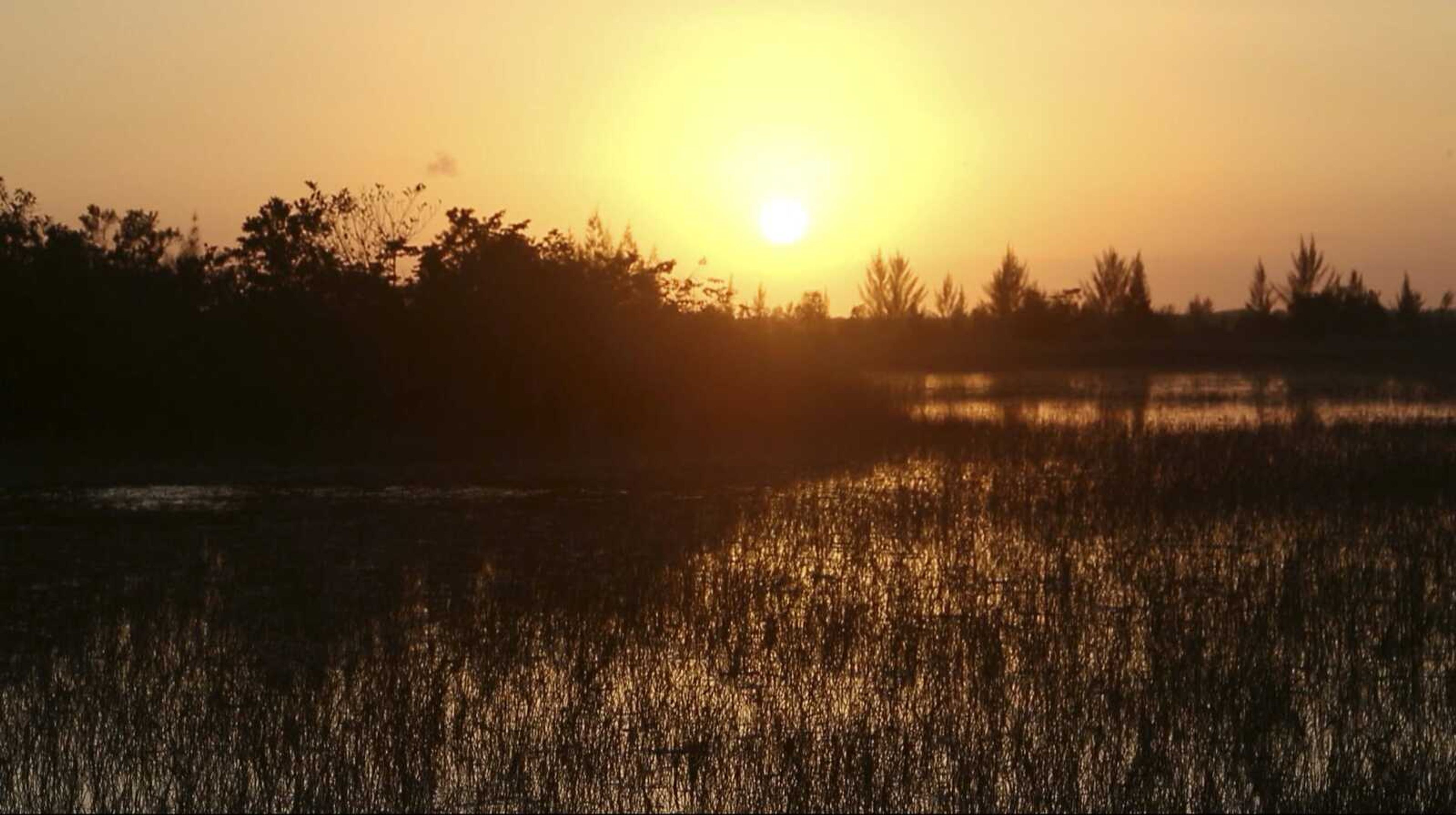 The sun sets Tuesday near an industrial park next to the Florida Everglades in Miami. Years before his presidential bid, Marco Rubio pushed Miami-Dade County officials to allow a major industrial development to be built on restricted land near the Florida Everglades.