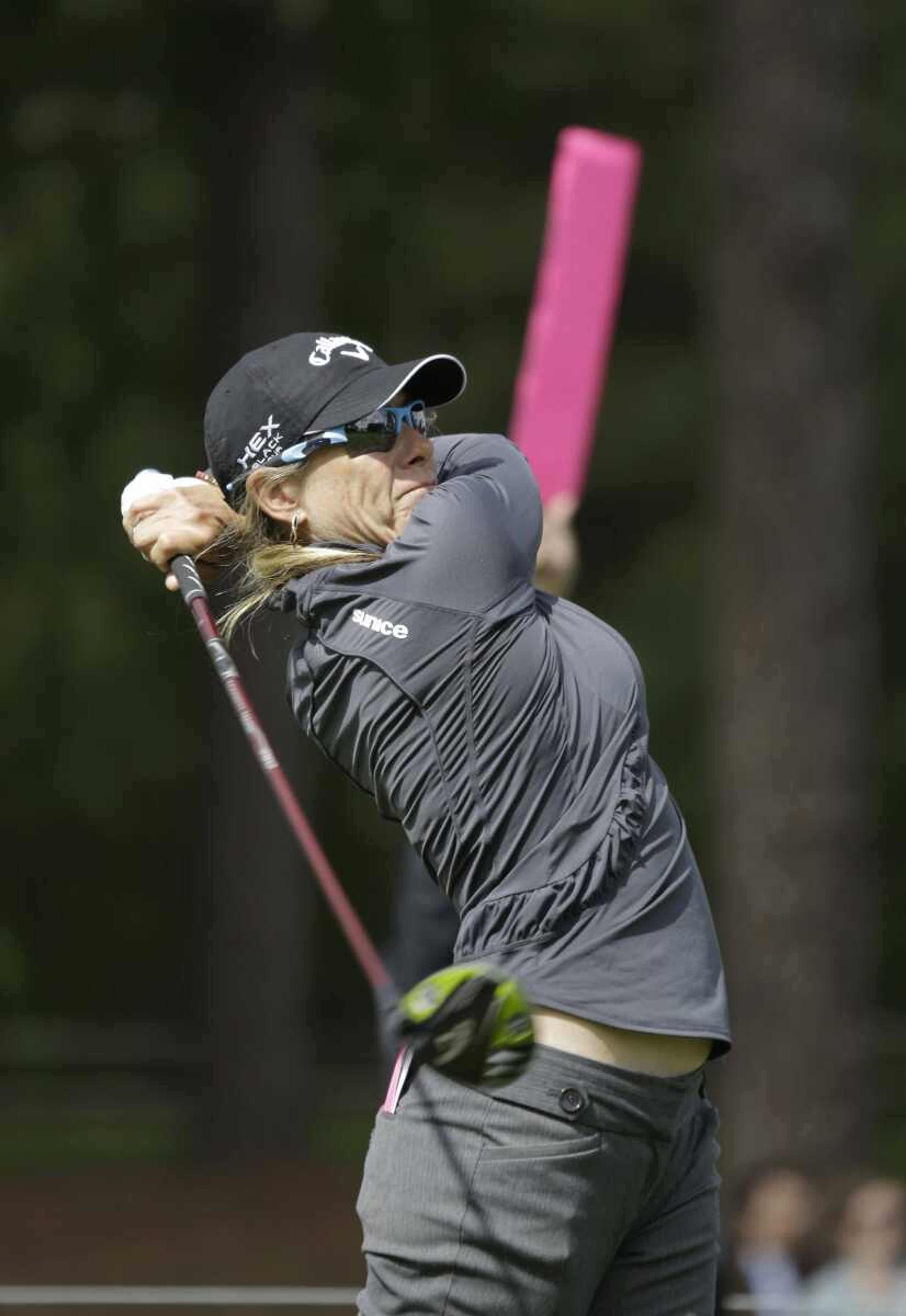 Karen Stupples competes at the Kingsmill Championship last season. Stupples, an English golfer who represented Dalhousie Golf Club on the LPGA Tour from 2002 to 2006, has been working as an on-course announcer for Golf Channel. (Associated Press file)