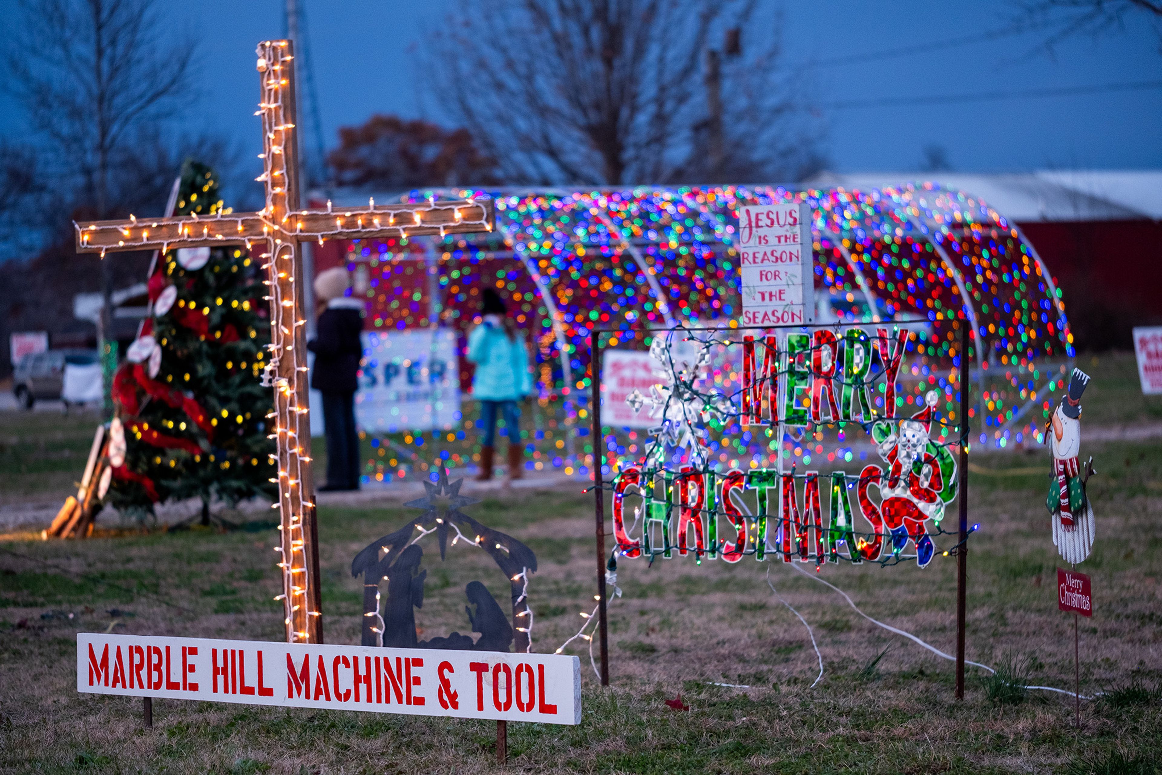 Festive lights illuminate Magnolia Park during Marble Hill’s Christmas in the Park on Saturday, Nov. 30, sponsored by the Bollinger County Chamber of Commerce and the City of Marble Hill.