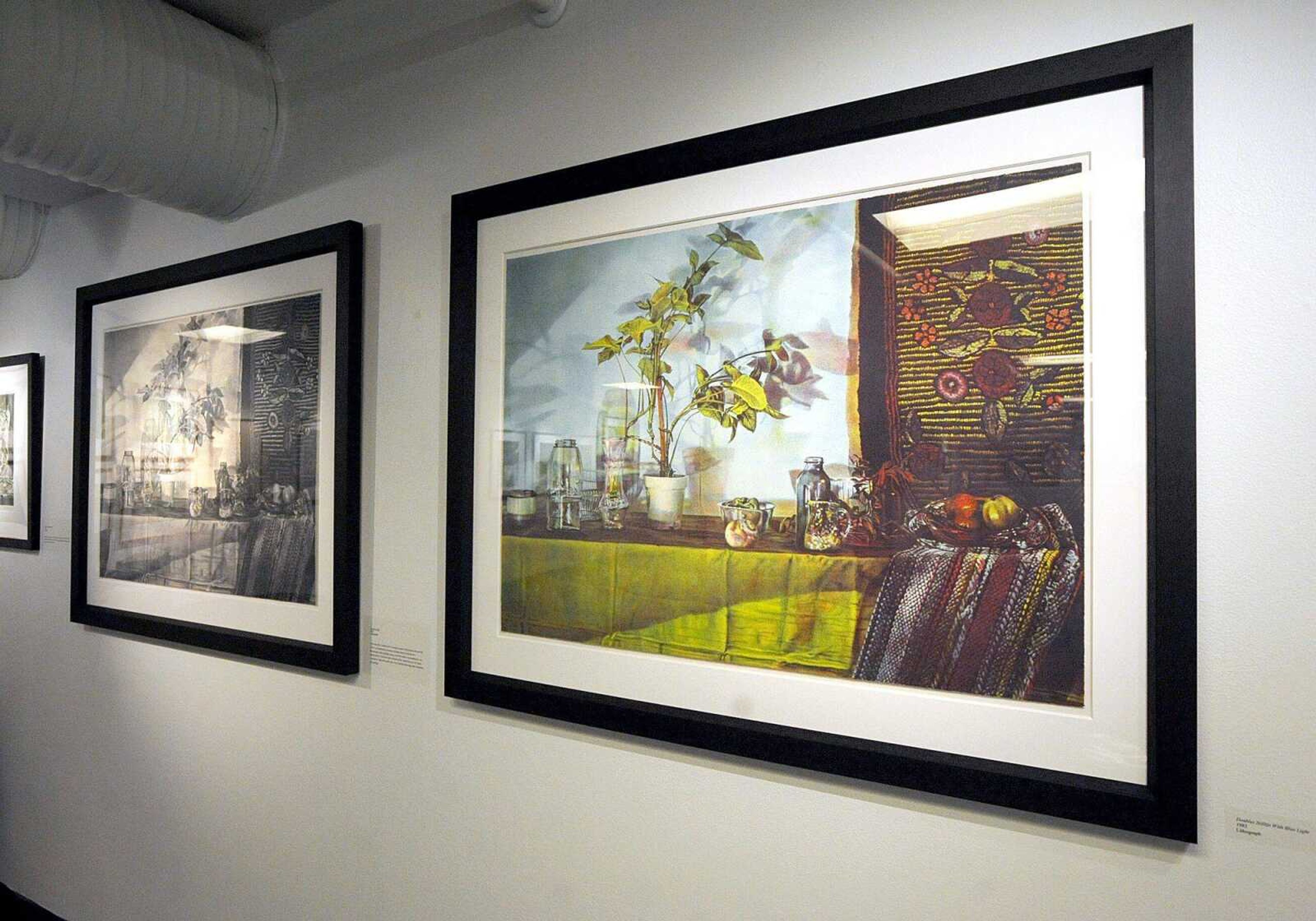 A collection of lithographs by James D. Butler on display in the River Campus Art Gallery of Southeast Missouri State University. (Laura Simon)