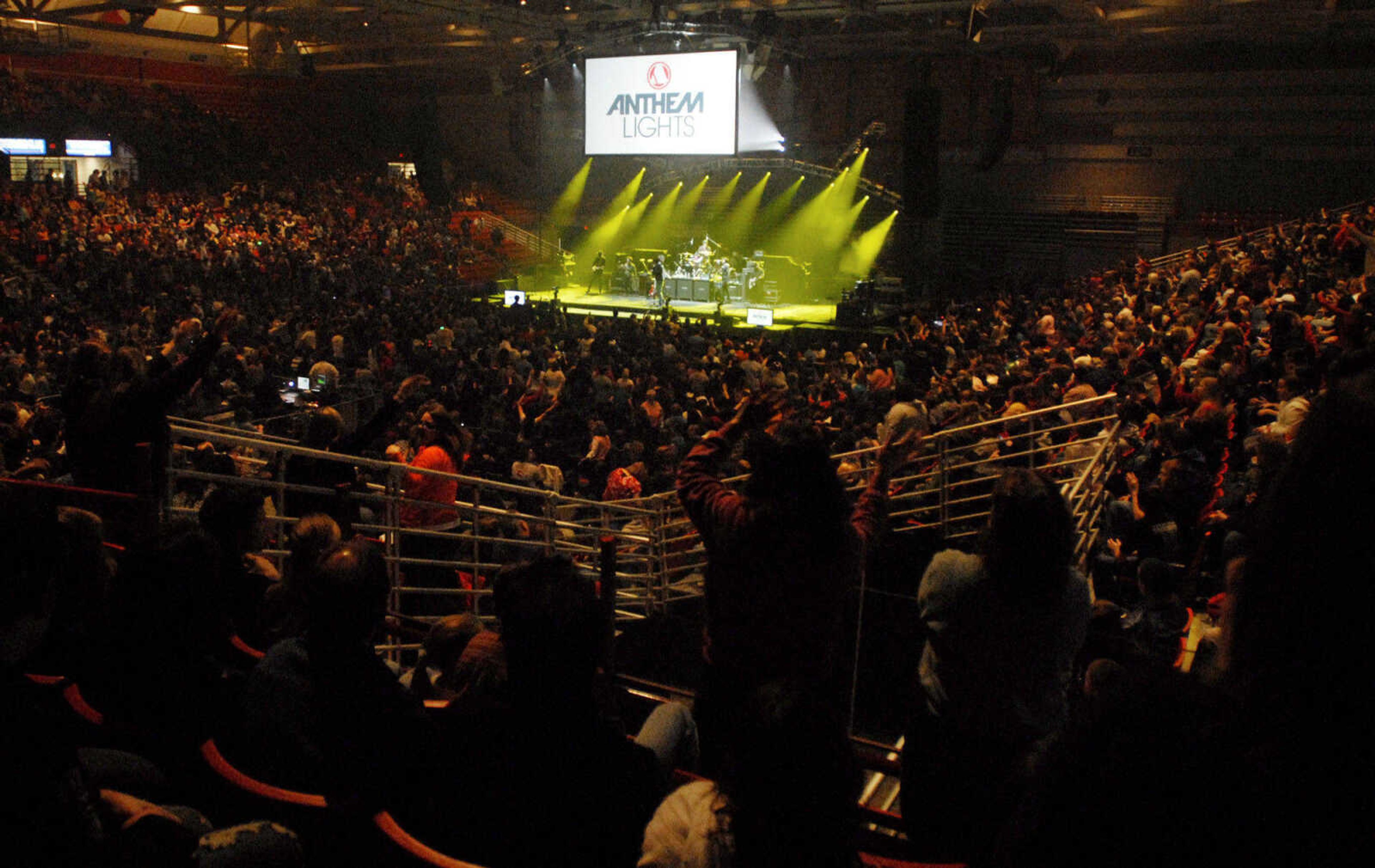 LAURA SIMON~lsimon@semissourian.com
Anthem Lights perform Friday, January 28, 2011 during the Rock and Worship Roadshow 2011 tour at the Show Me Center in Cape Girardeau.