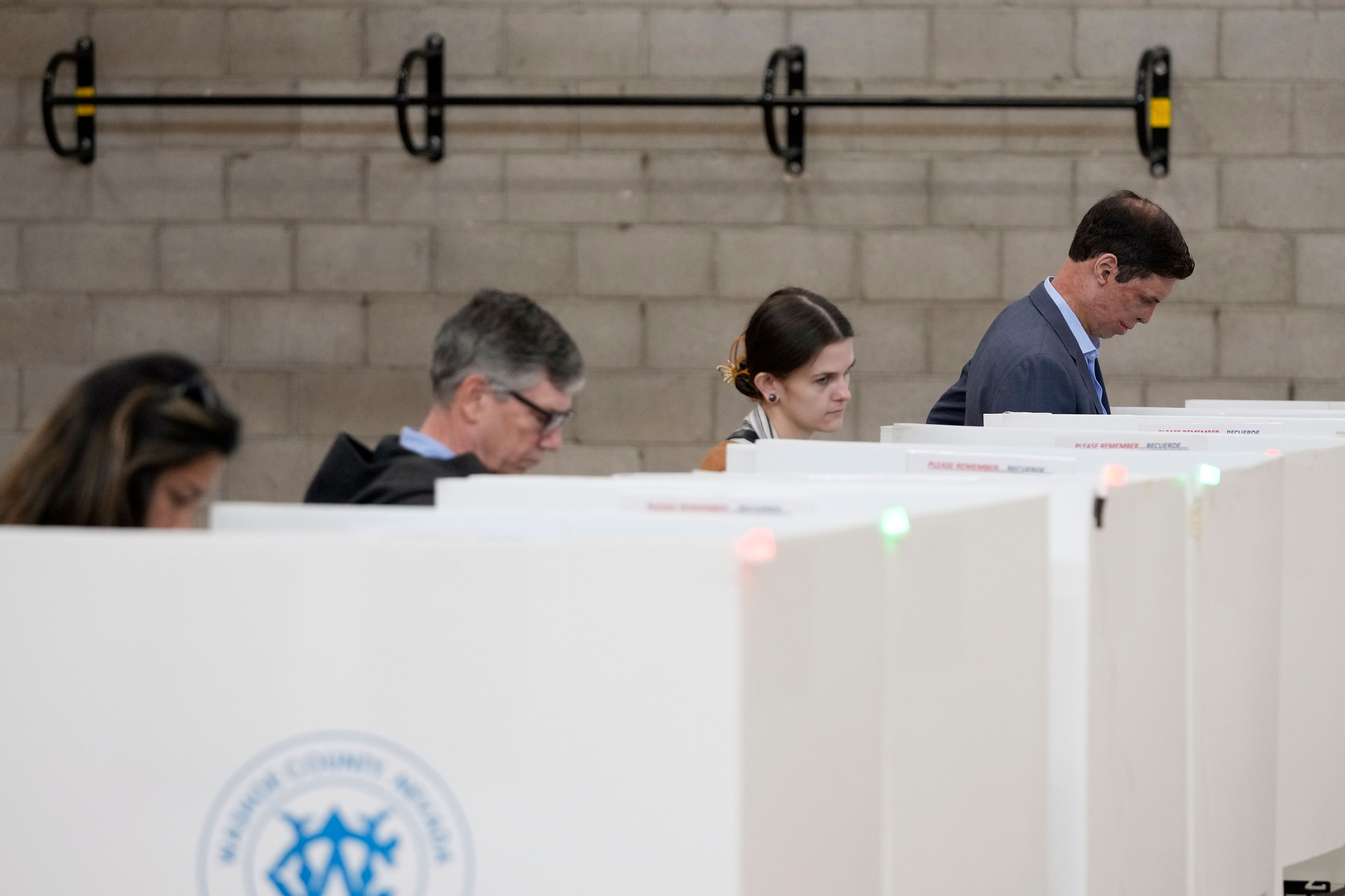 Sam Brown, Republican candidate for the U.S. Senate, votes, Tuesday, Nov. 5, 2024, in Reno, Nev. (AP Photo/Godofredo A. Vasquez)