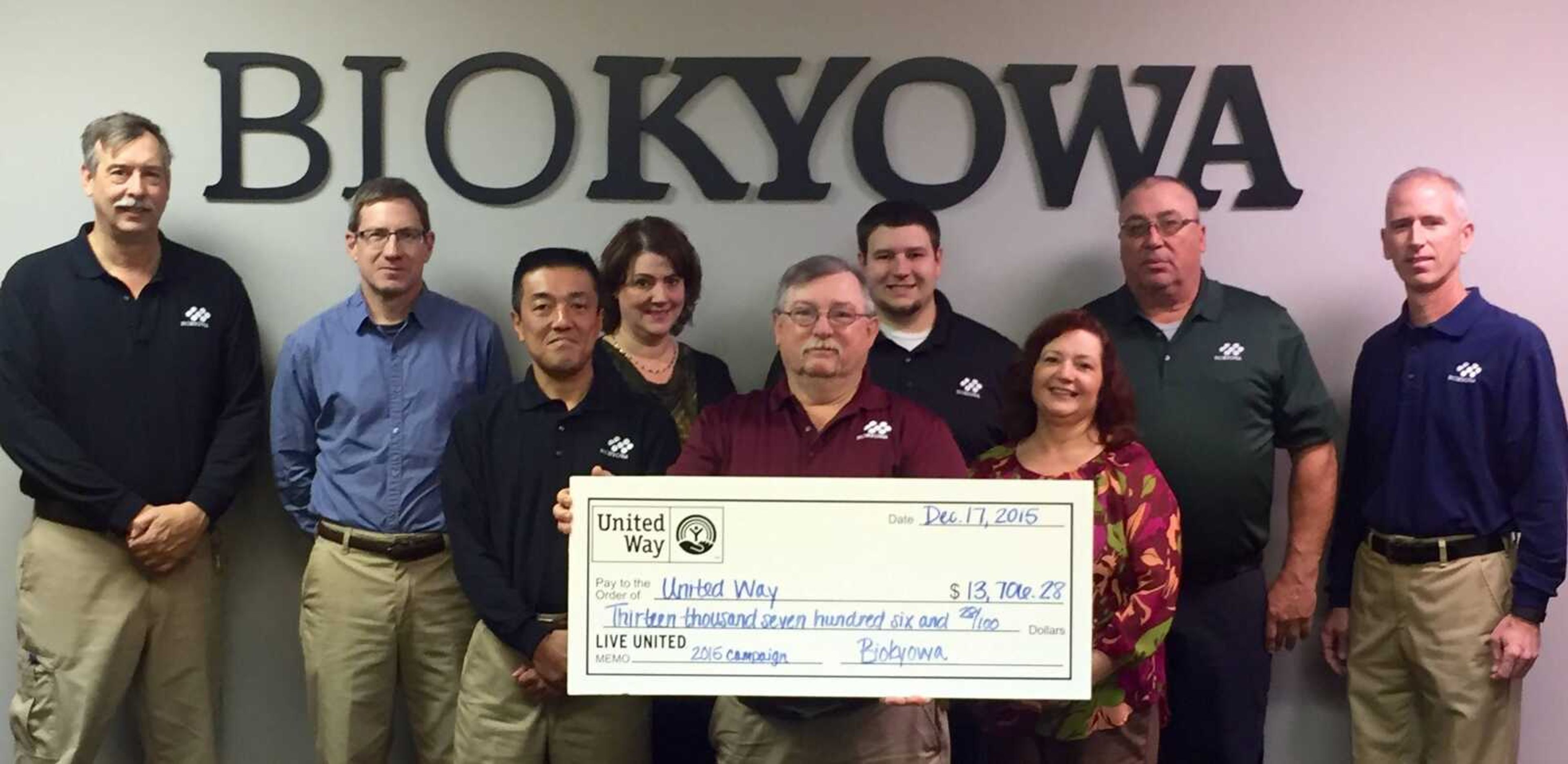 BioKyowa donates to United Way