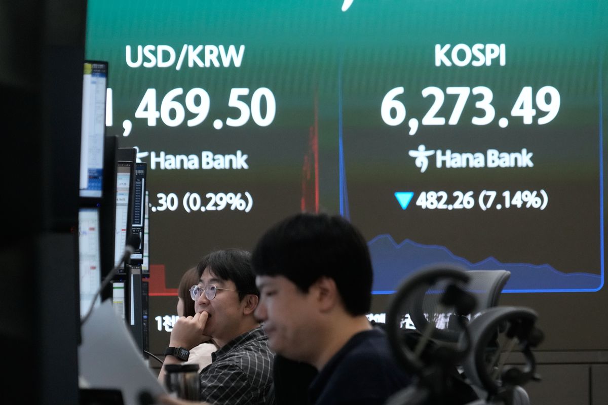 Asian shares slip and South Korea’s Kospi index sinks 11% on...