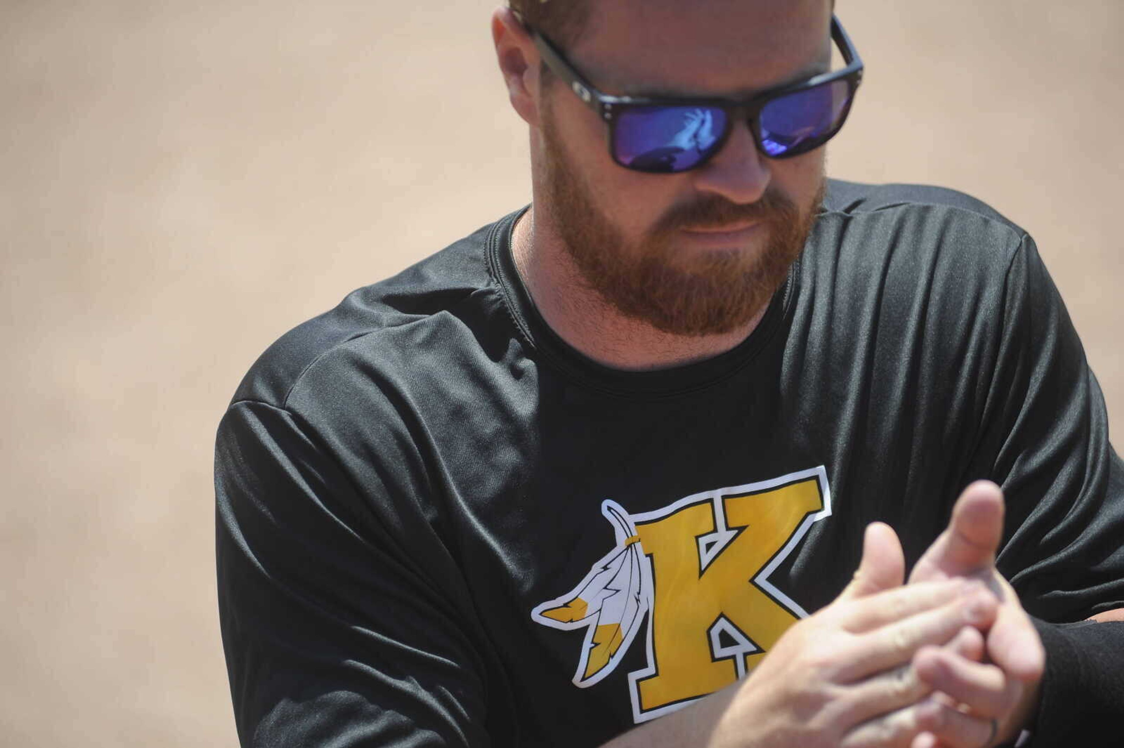 Kennett Lady Indians softball head coach Logan Dollins at the MSHSAA C2 Championship game at Springfield. Dollins was named Bootheel Conference Coach of the Year.