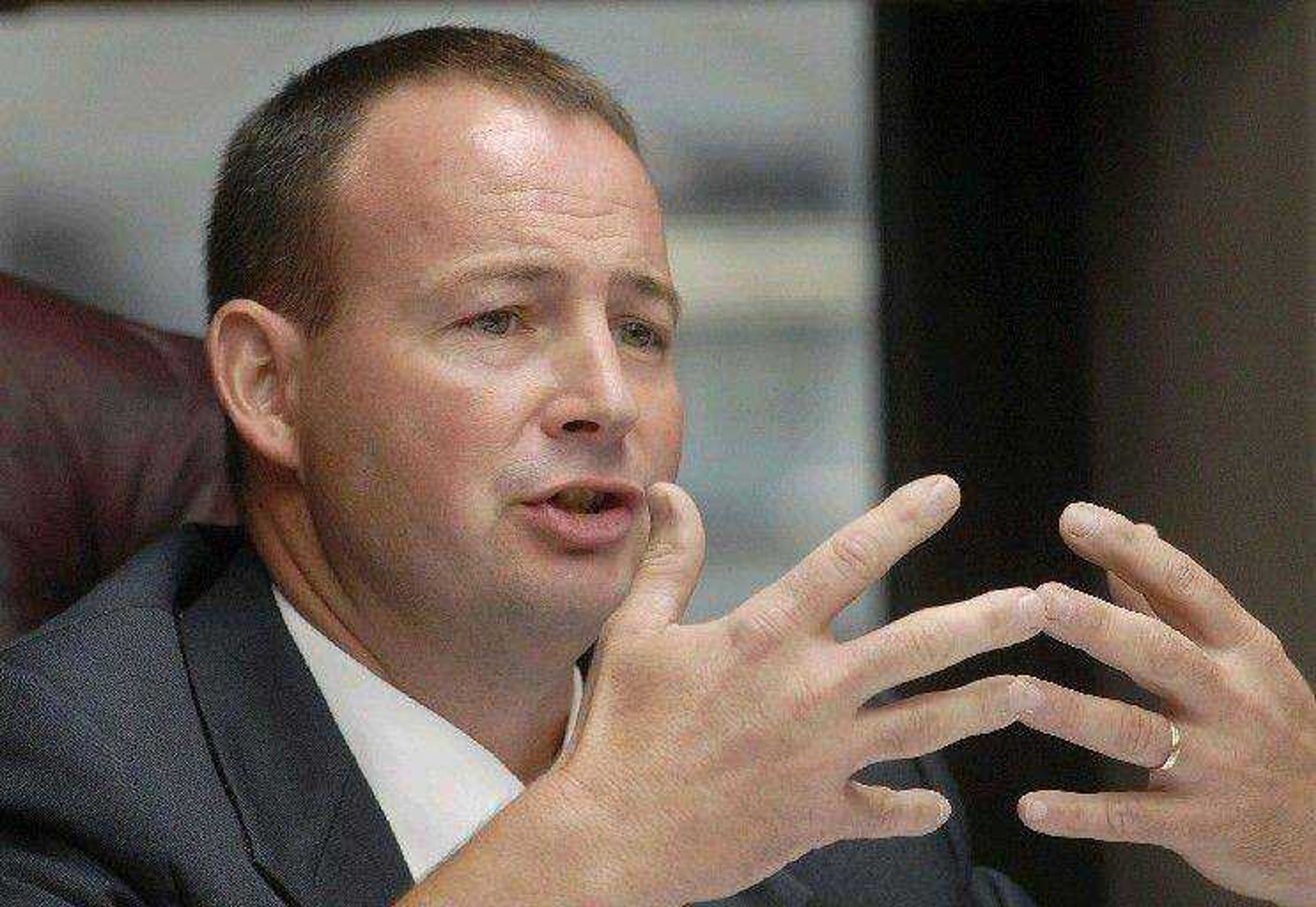 Cape Girardeau County District 2 Commissioner Jay Purcell speaks at a meeting of county officials last July. (Fred Lynch)