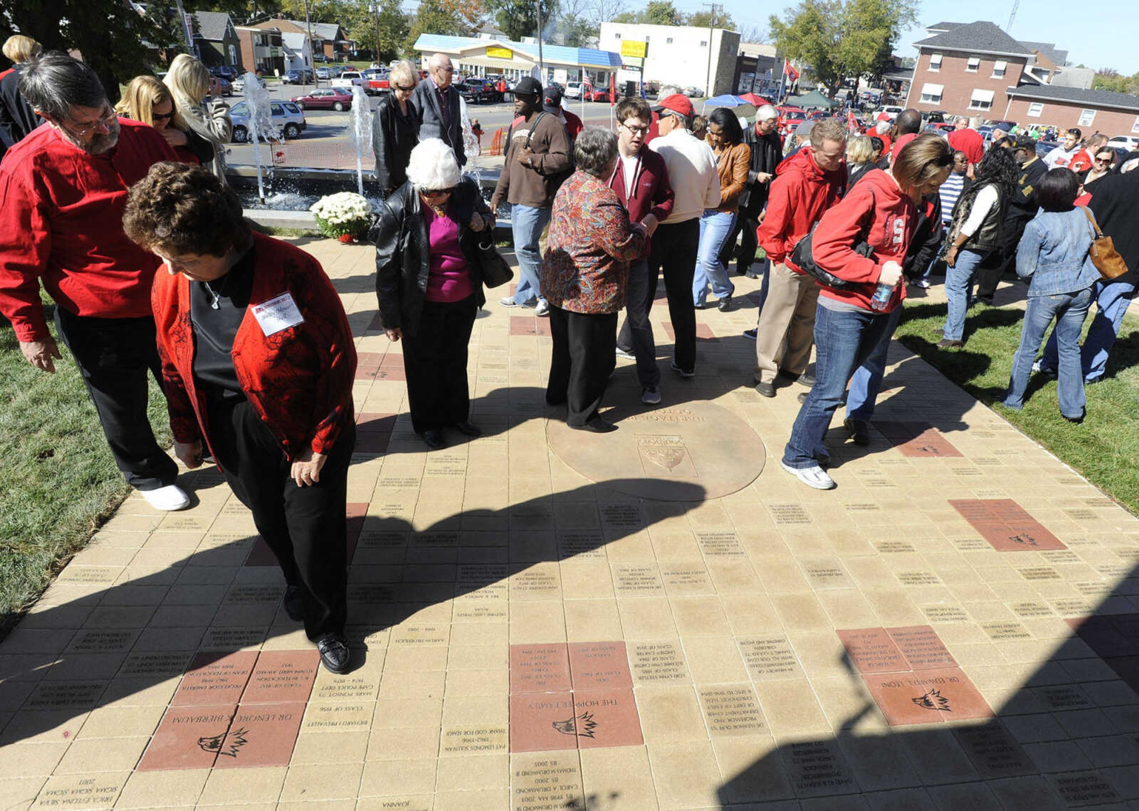 FRED LYNCH ~ flynch@semissourian.com
The Southeast Heritage Plaza is opened outside the Wehking Alumni Center Saturday, Oct. 22, 2011.