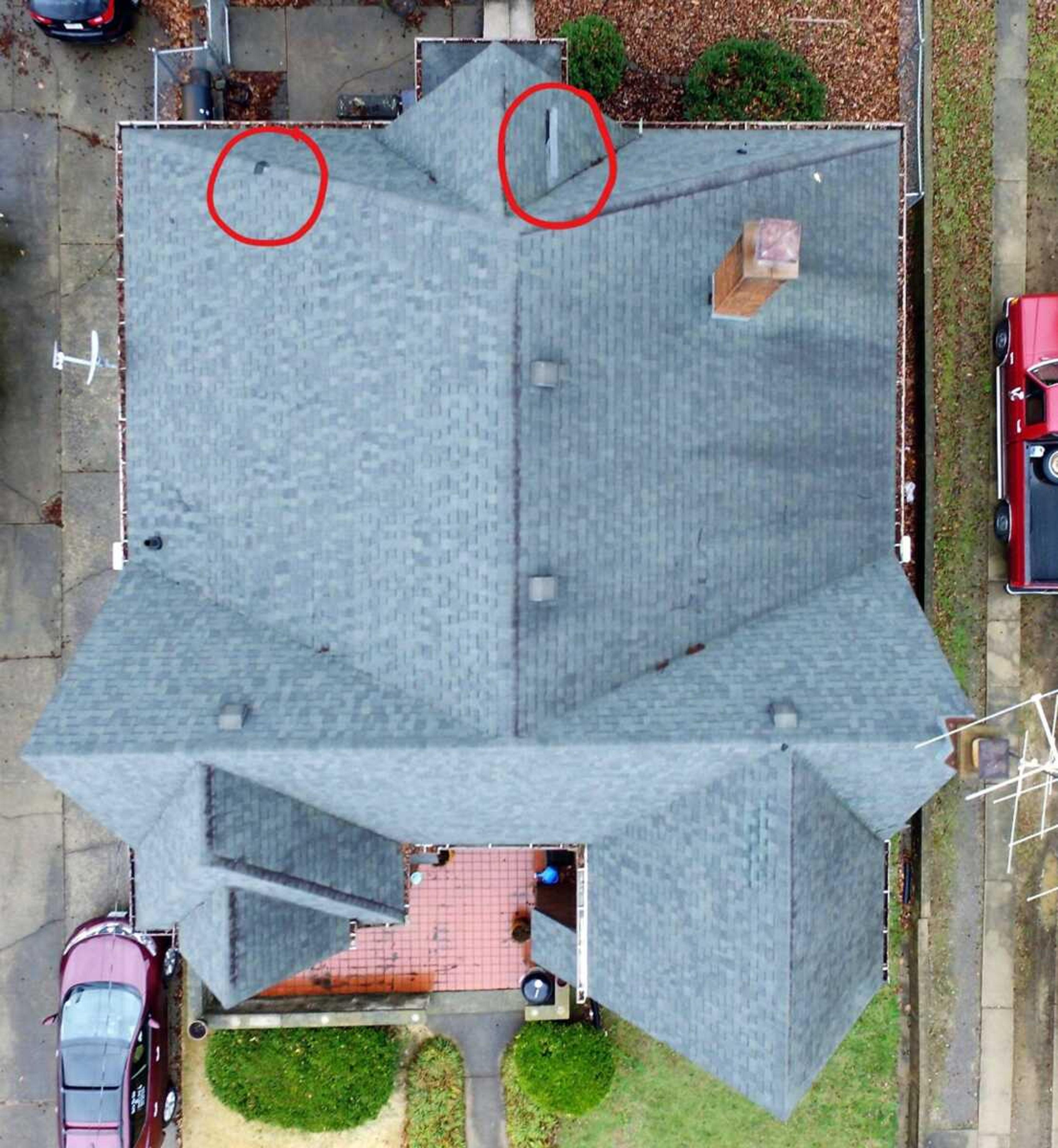 Sam Herndon provided this drone photo showing issues with a house.