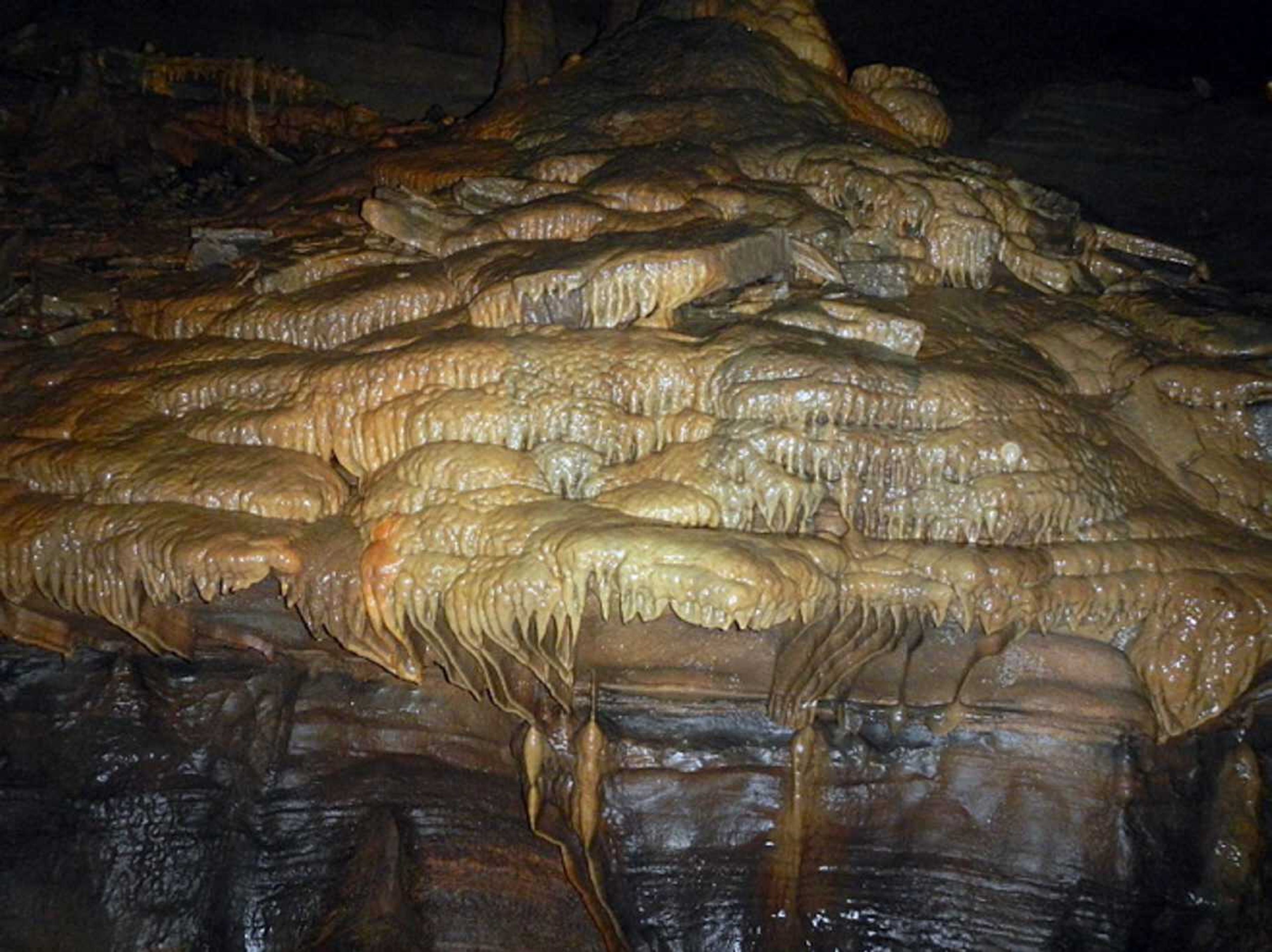 Cavers explore a cavern in Perry County, Missouri, in this undated photo.