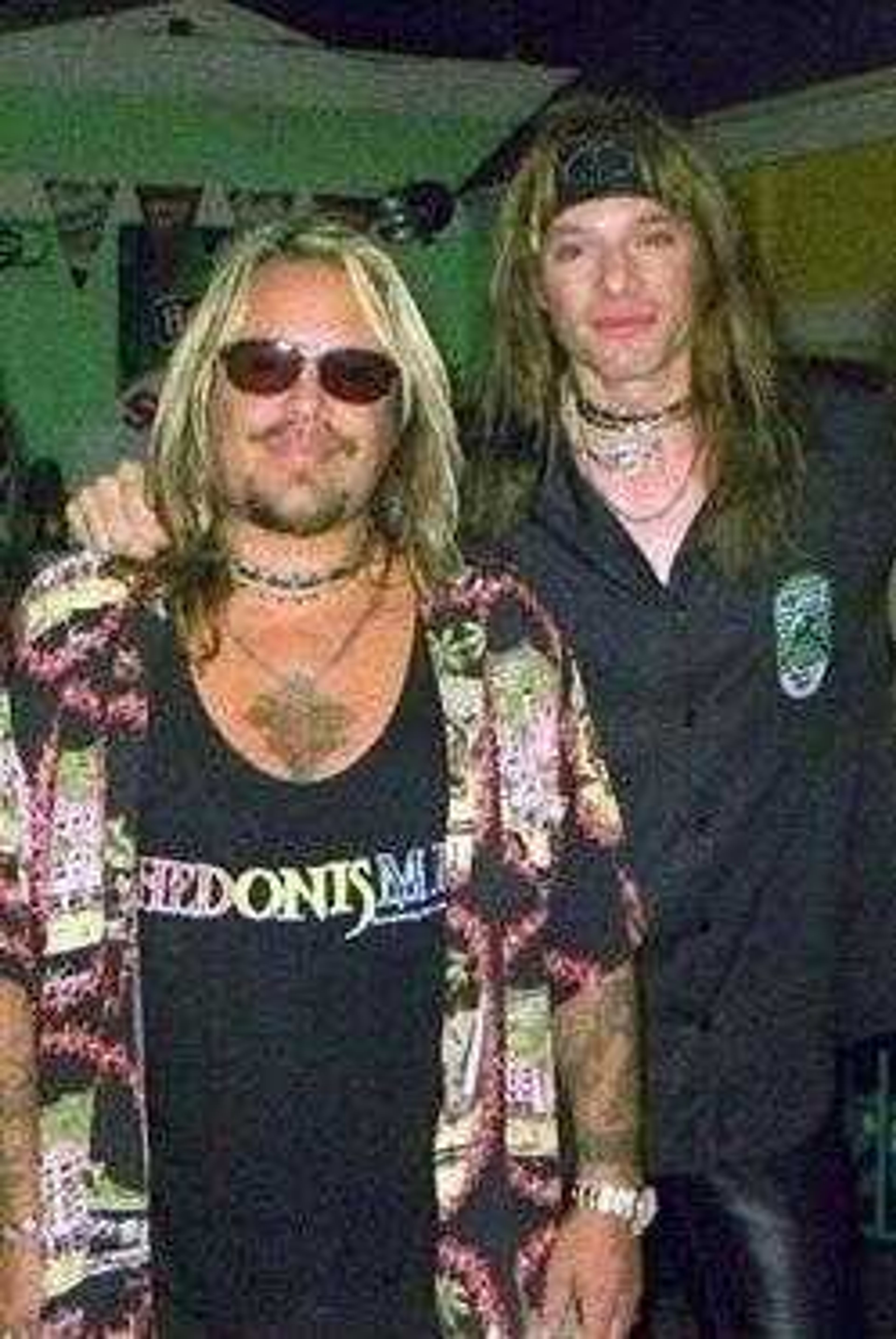 Vince Neil of Motley Crue, with Michael Stewart of DRIvIN' RAIN.