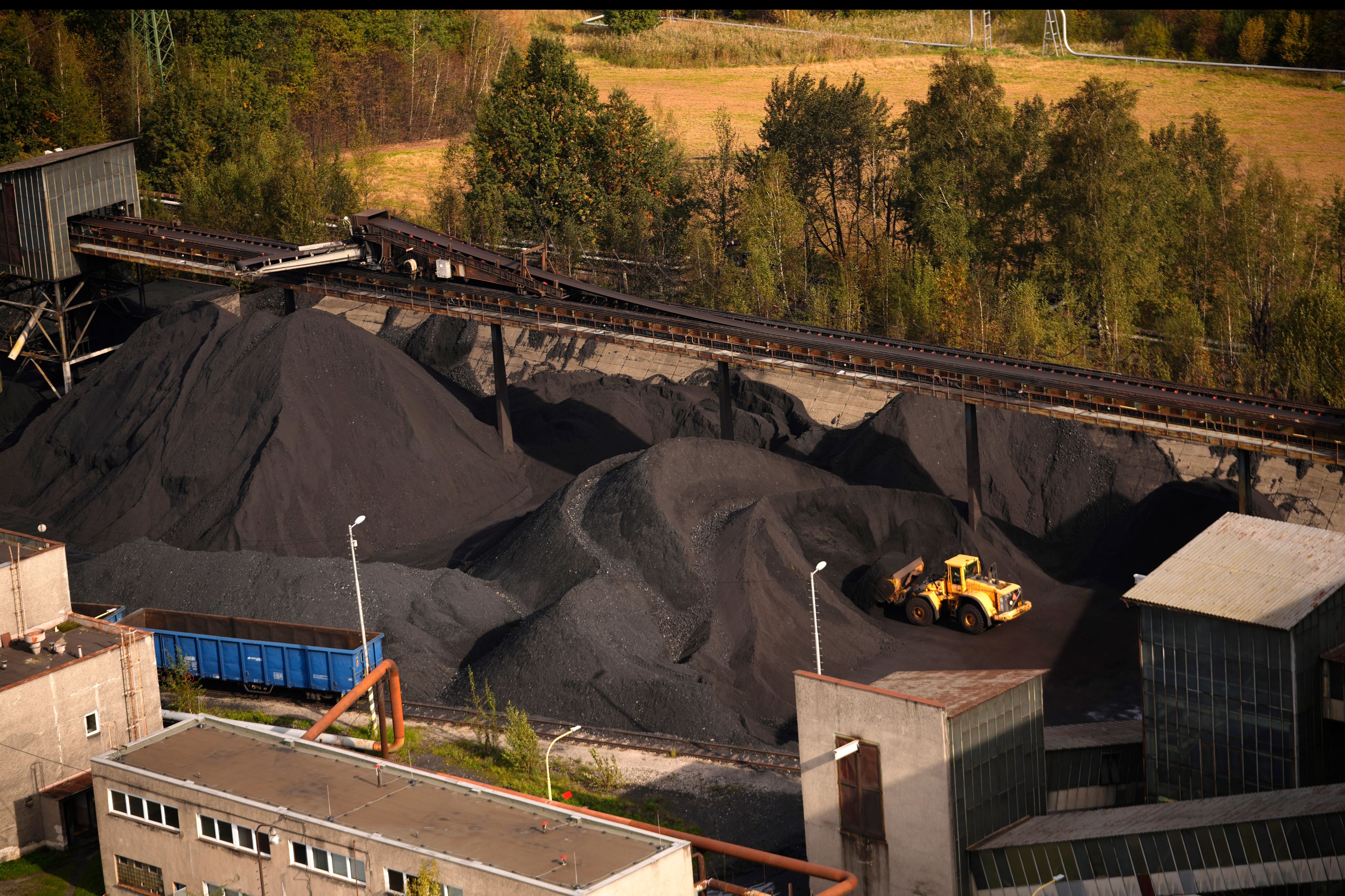 Coal is moved at the CSM mine in Stonava, Czech Republic, Monday, Oct. 14, 2024. (AP Photo/Petr David Josek)