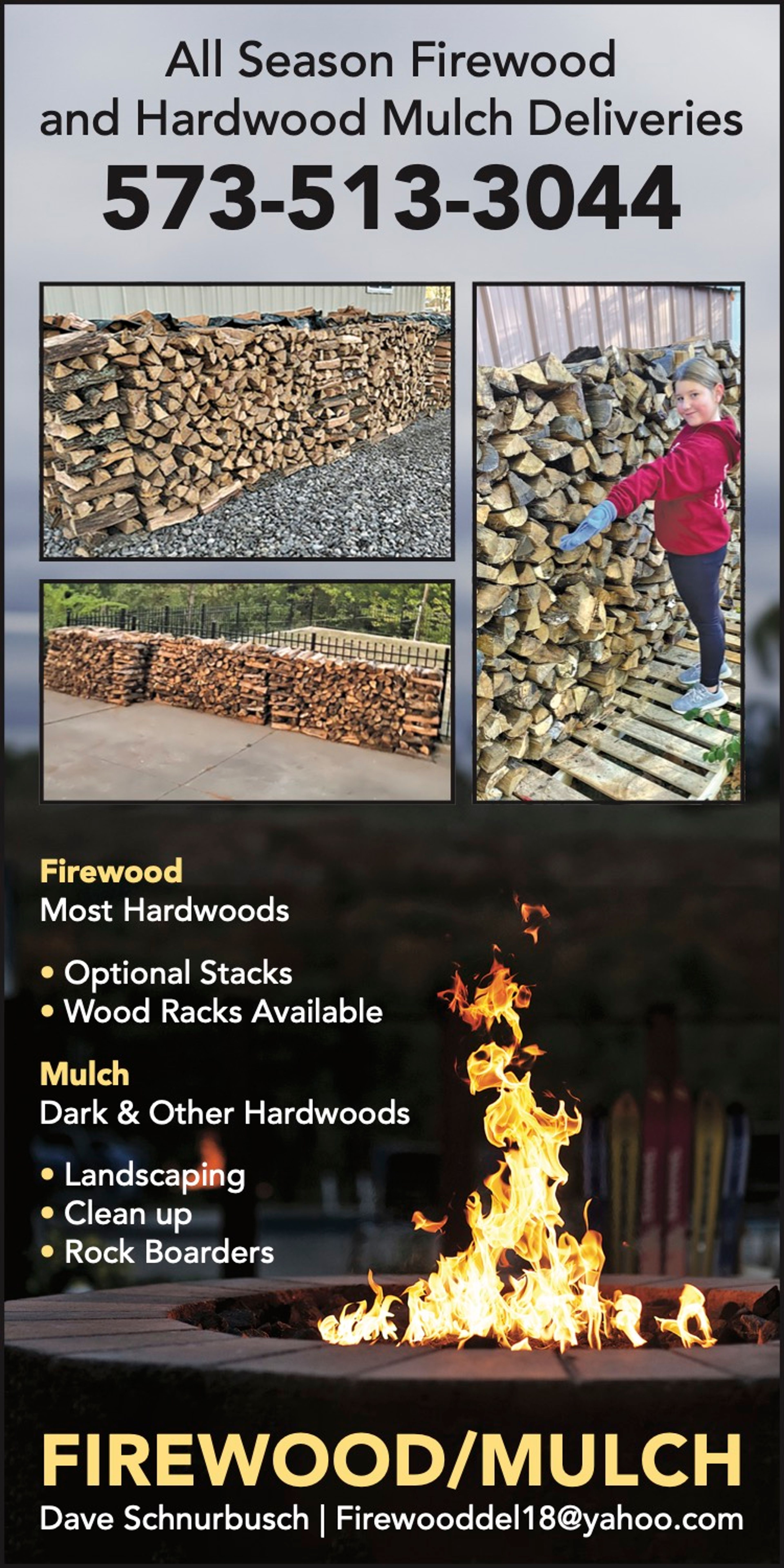 All Season Firewood and Hardwood Mulch Deliveries