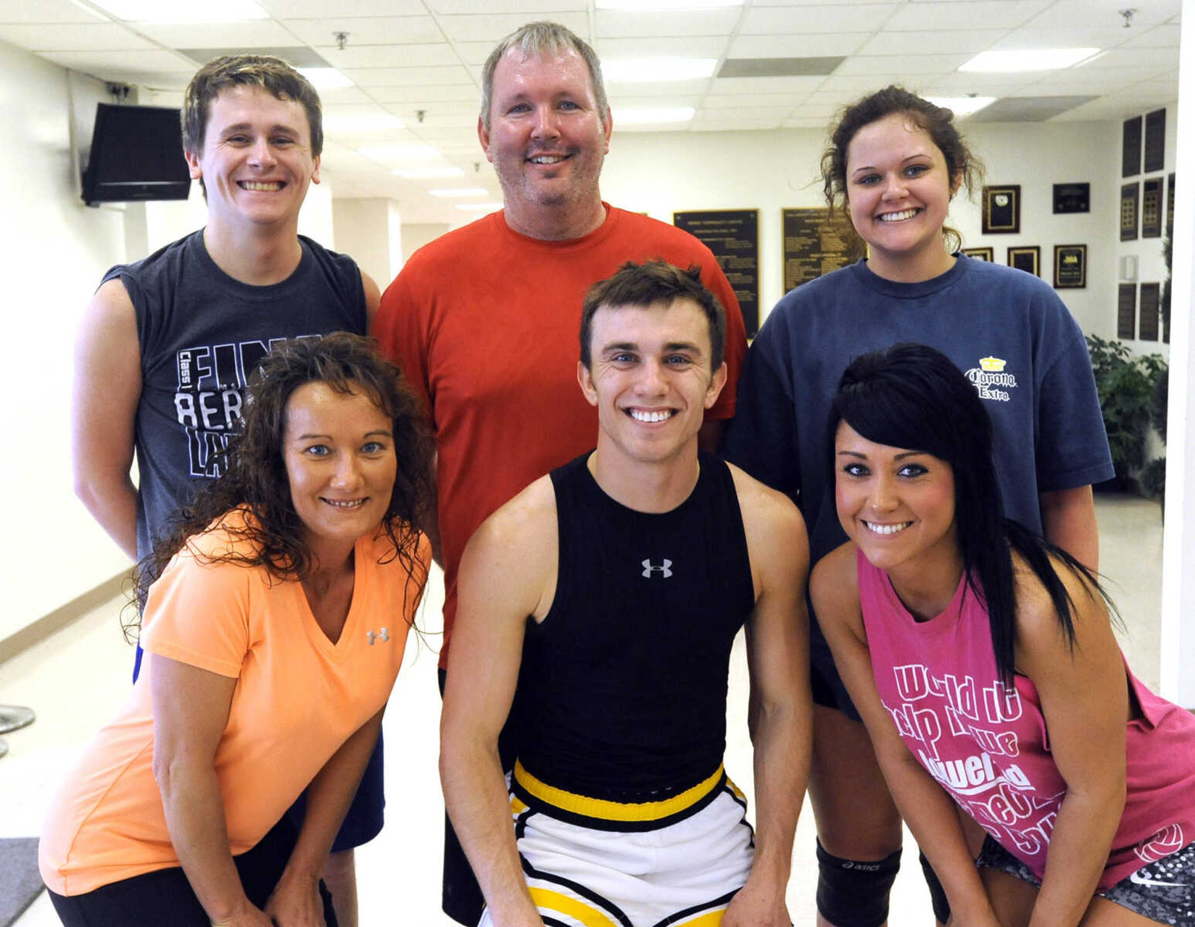 Members of the Unprotected Sets team pose for a photo, from left, front: Monica Beck, Holden Madison, Hannah Wight; back: Cody Snider, Chad Beck and Chelsea Wagner.