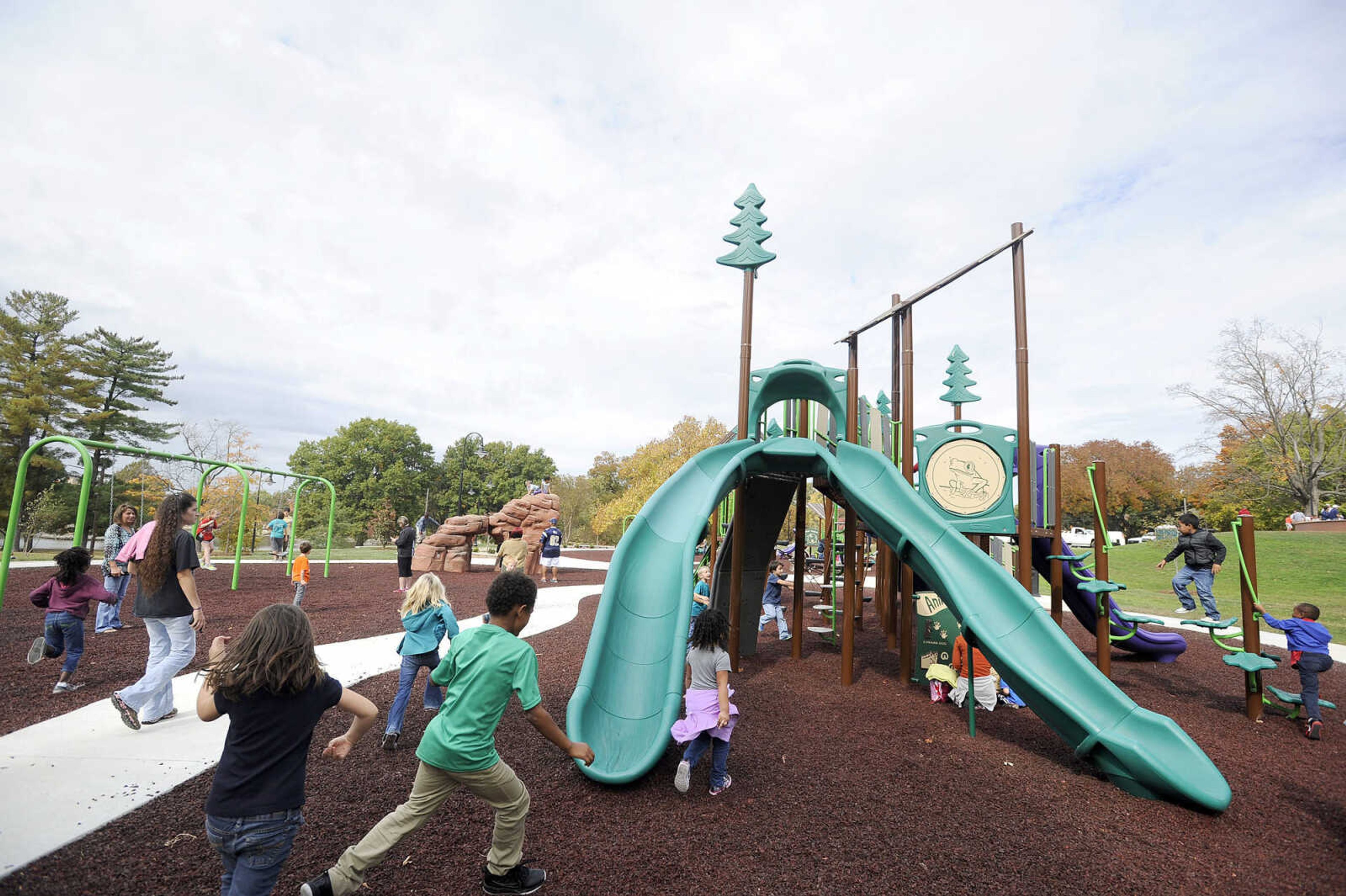 LAURA SIMON ~ lsimon@semissourian.com

Children test out the new playground at Capaha Park, Friday, Oct. 23, 2015, in Cape Girardeau.