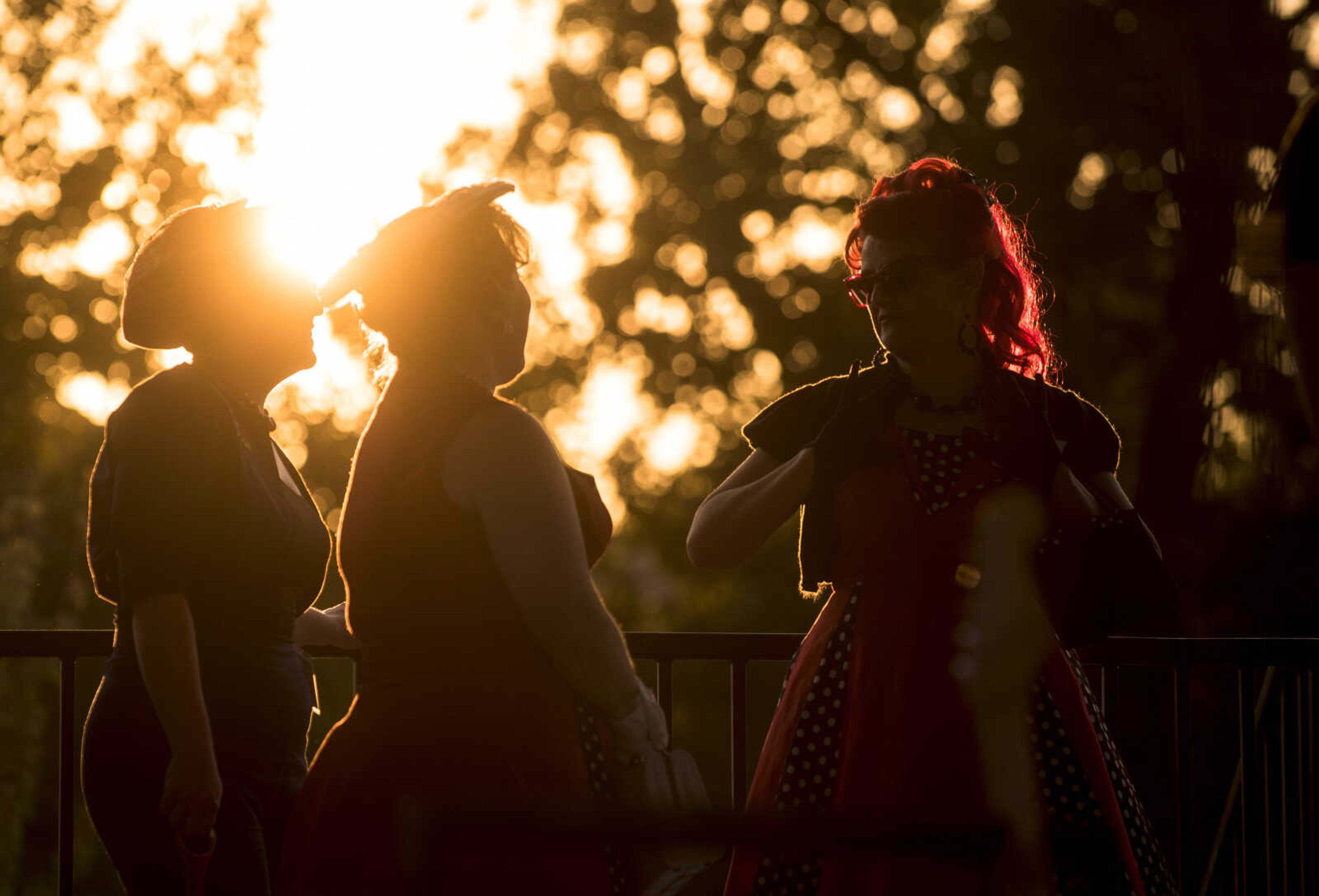 Contestants for the Pinup contest wait back stage during the Perryville Pinup contest Saturday, Sept. 2, 2017 in downtown Perryville.