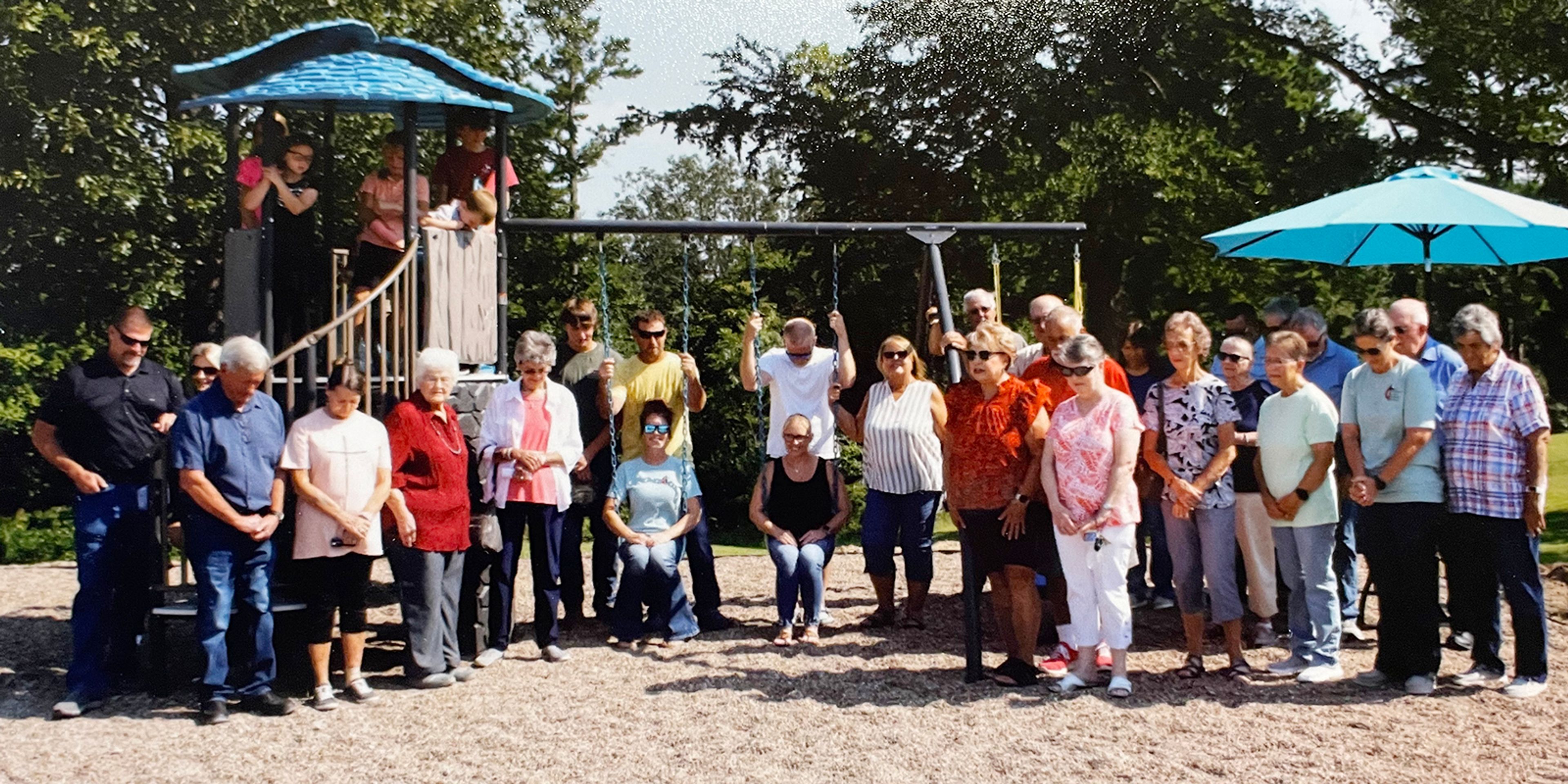 The New Salem United Methodist Church of Daisy dedicated a new playground on Sunday, July 14. A grant of $5,000 from the United Methodist Foundation financed the project. Pastor Kathleen Myers blessed the playground. A luncheon was served and the playground was opened for children to play on it that day. 