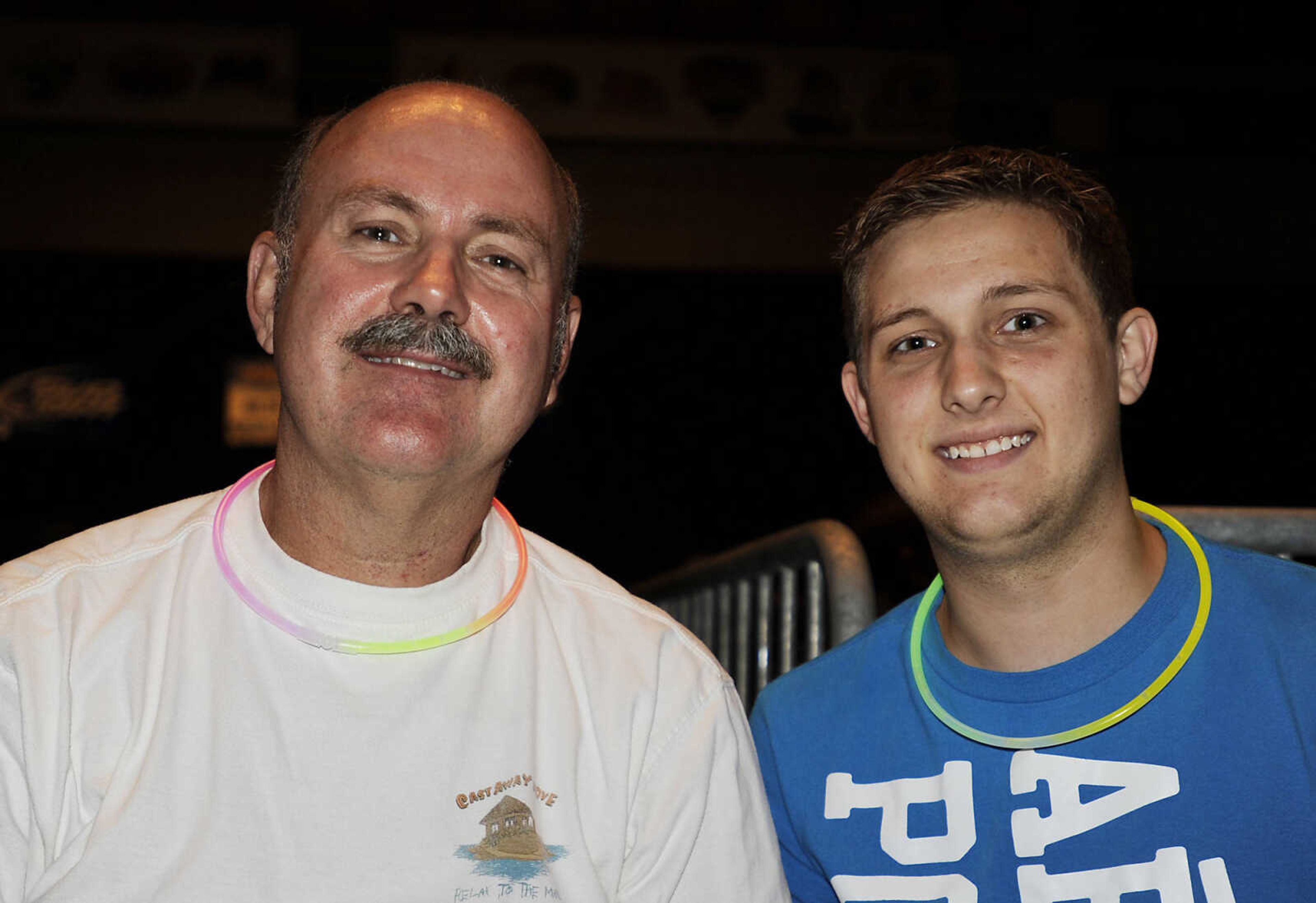 Terry, left, and Eric Buchheit before Here Come the Mummies performs Saturday, Aug. 17, at the Show Me Center in Cape Girardeau.