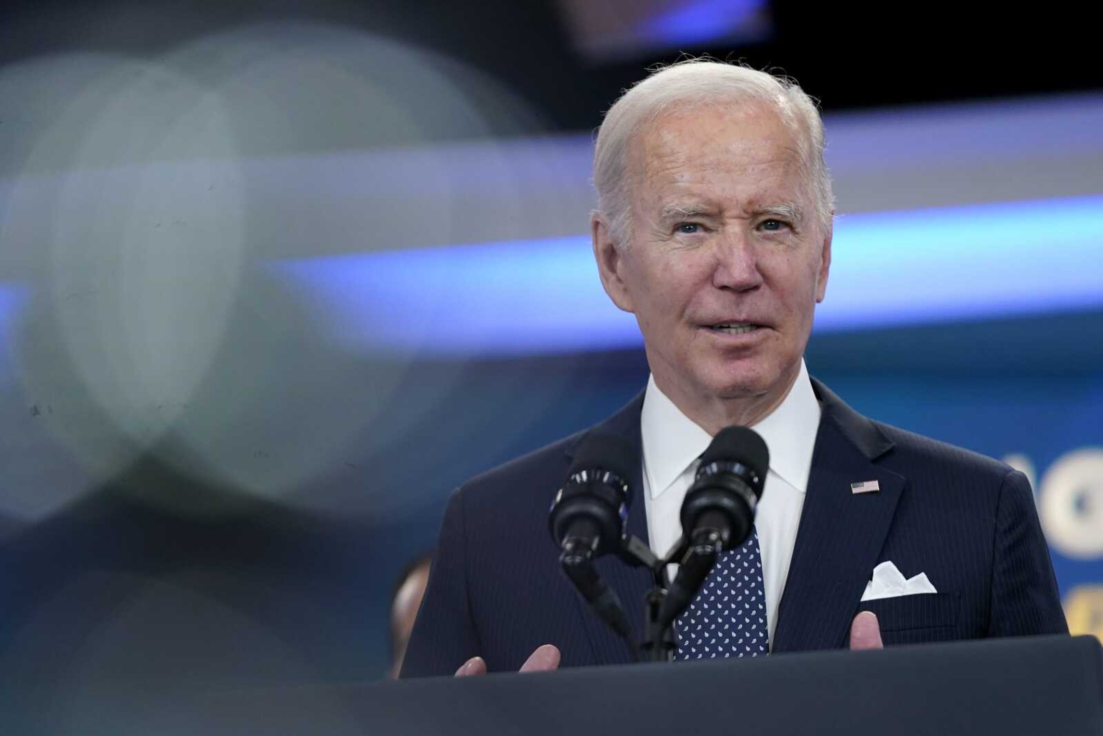 President Joe Biden announces his administration's plans to eliminate junk fees for consumers Wednesday in the South Court Auditorium on the White House campus in Washington.