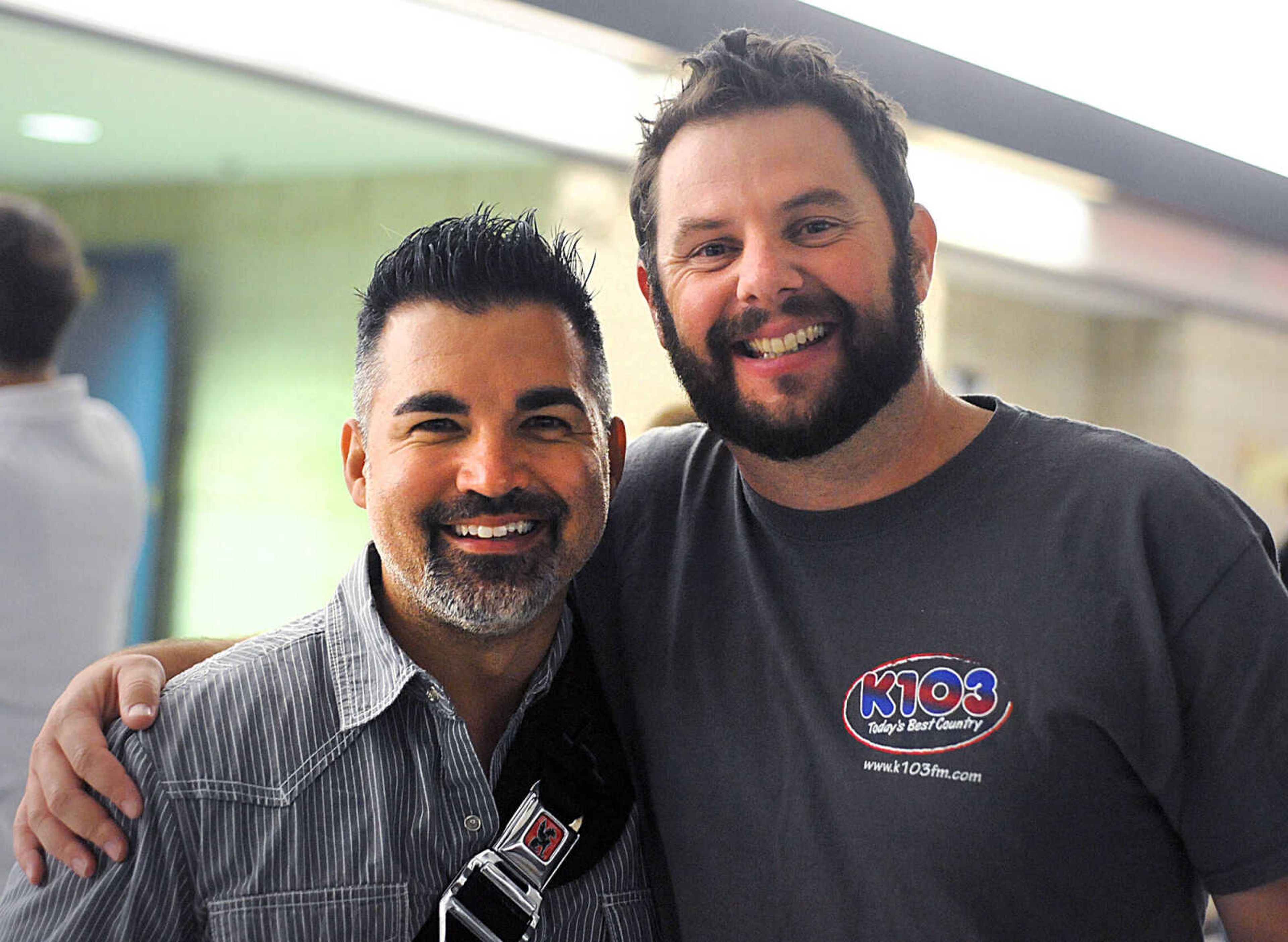 LAURA SIMON ~ lsimon@semissourian.com

Pete DeLuca, left, and Mike Renick pose for a photo during Brantley Gilbert's 'Let it Ride' tour, Friday, Oct. 24, 2014, at the Show Me Center in Cape Girardeau.