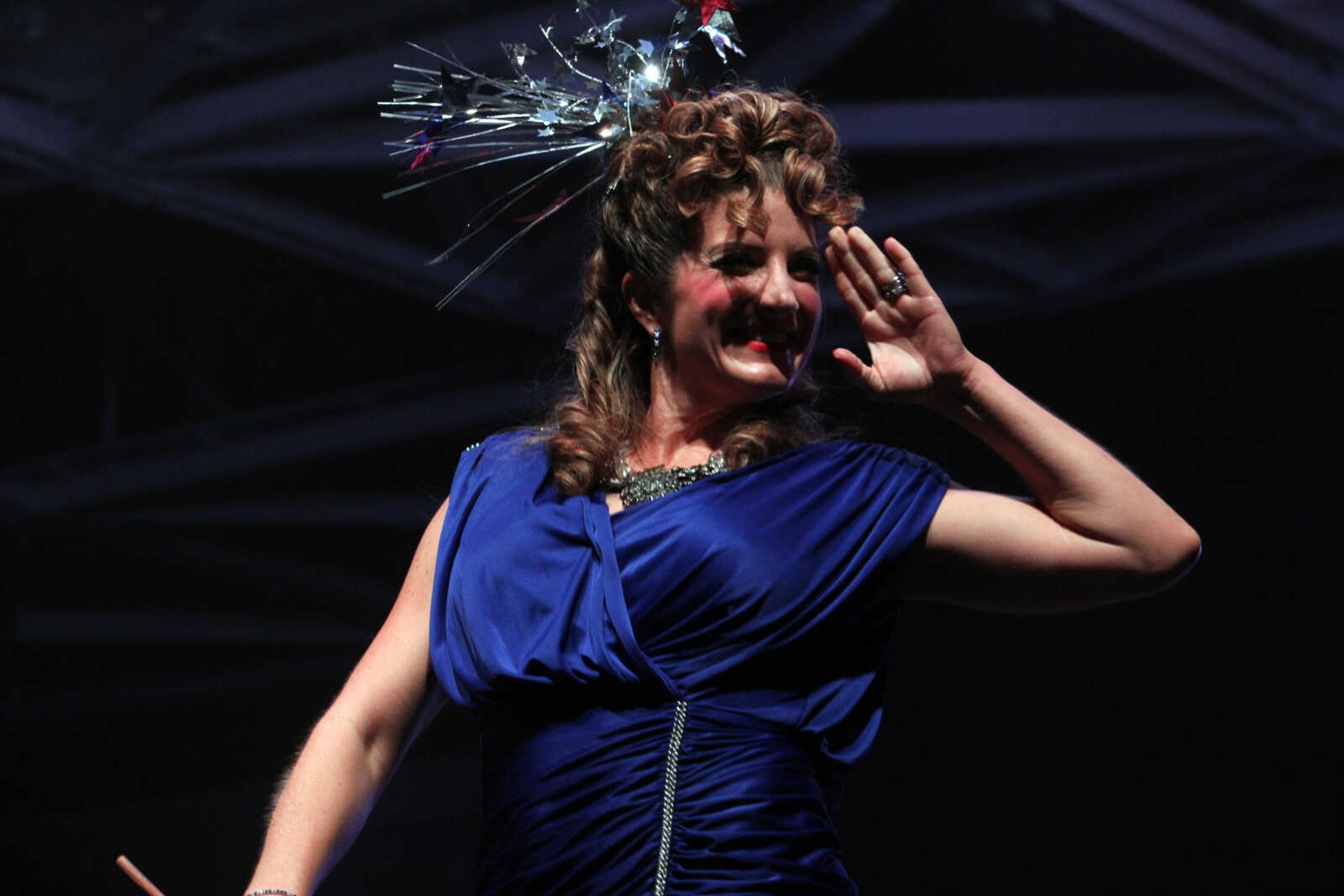 Community women perform as models and dancers in the 11th VintageNOW fashion show Saturday, Oct. 9, 2021, at the Show Me Center in Cape Girardeau.