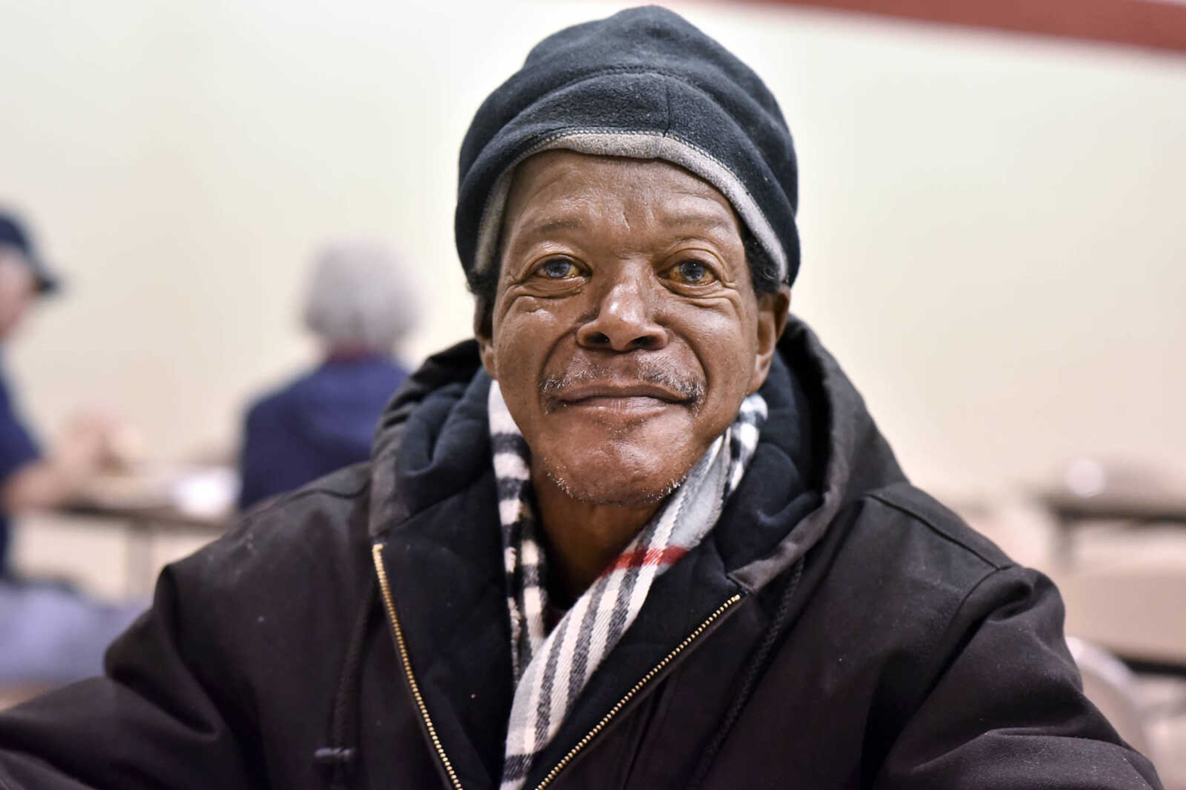 LAURA SIMON ~ lsimon@semissourian.com

Jarvis Robinson takes a moment during his meal to pose for a photo on Thursday, Nov. 24, 2016, during Thanksgiving dinner at the Salvation Army n Cape Girardeau.