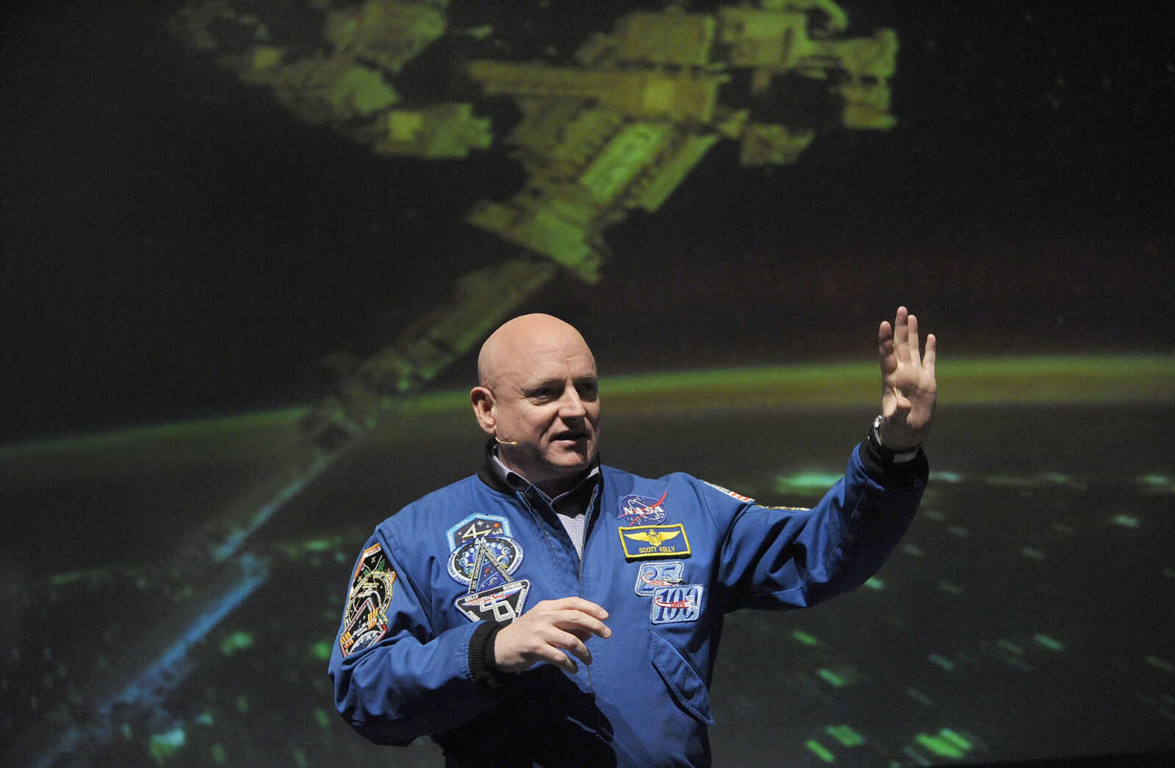 FRED LYNCH ~ flynch@semissourian.com
NASA astronaut Capt. Scott Kelly presents "The Sky is Not the Limit: Lessons From a Year in Space," on Wednesday, Nov. 30, 2016 at the Show Me Center.