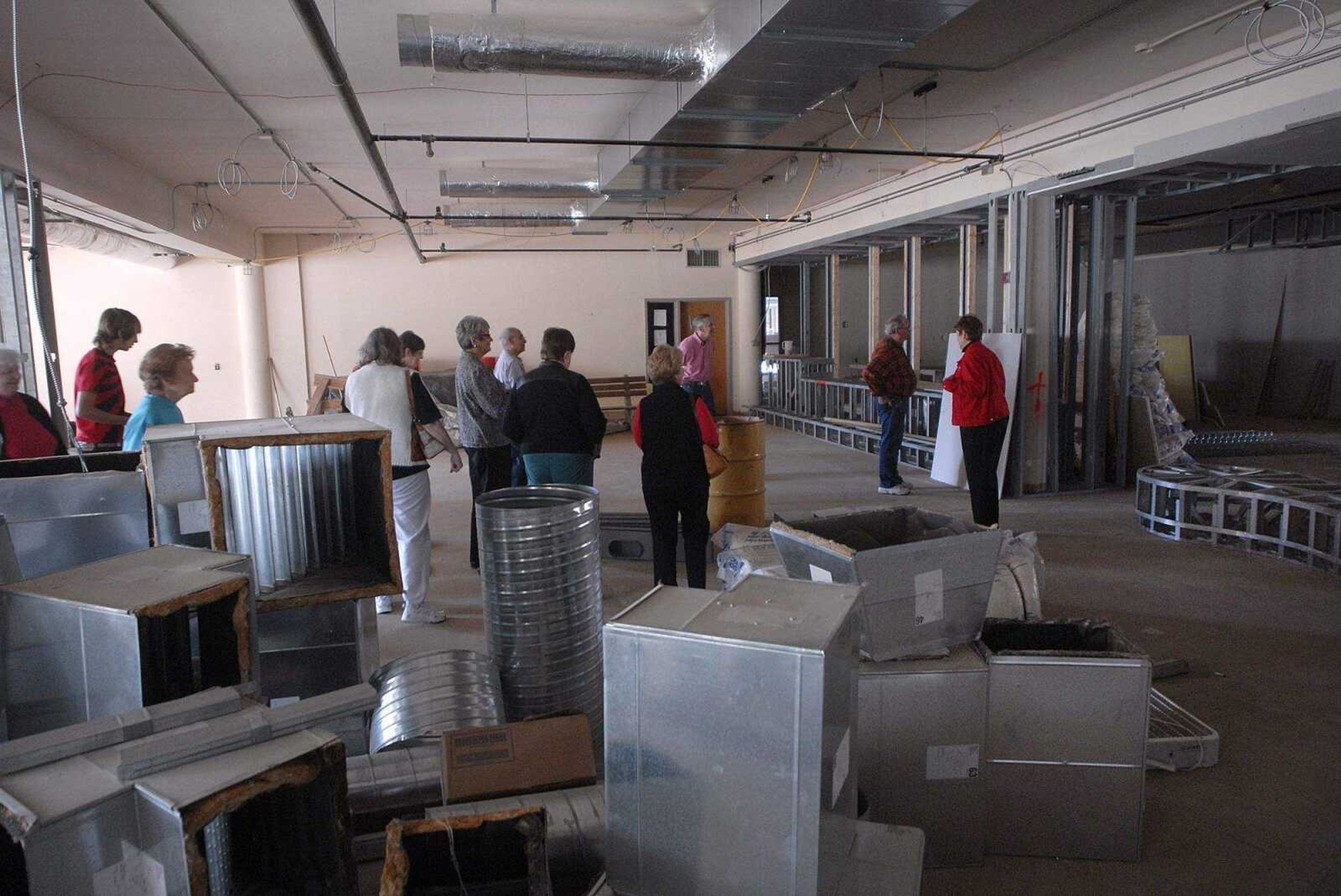 FRED LYNCH ~ flynch@semissourian.com
Cape Girardeau Public Library director Betty Martin leads a tour of the new library building that is under construction.