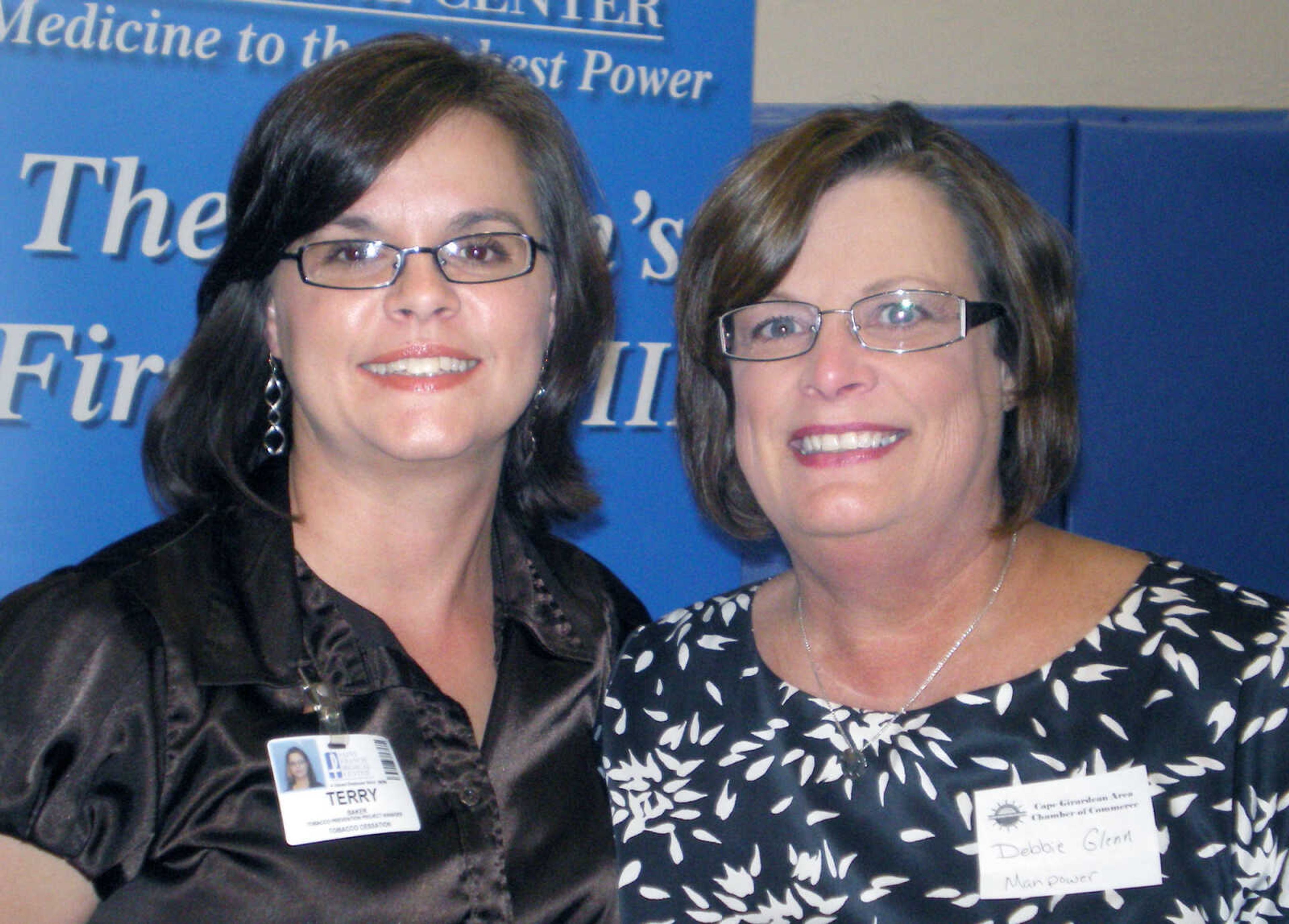 Terry Baker and Debbie Glenn at Cape Business After Hours at Fitness Plus.