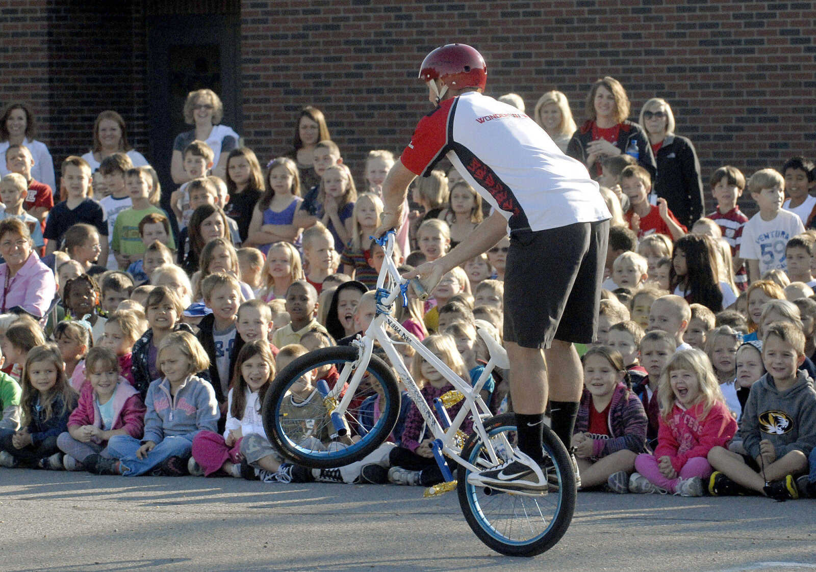 BMX riders at Orchard Elementary School