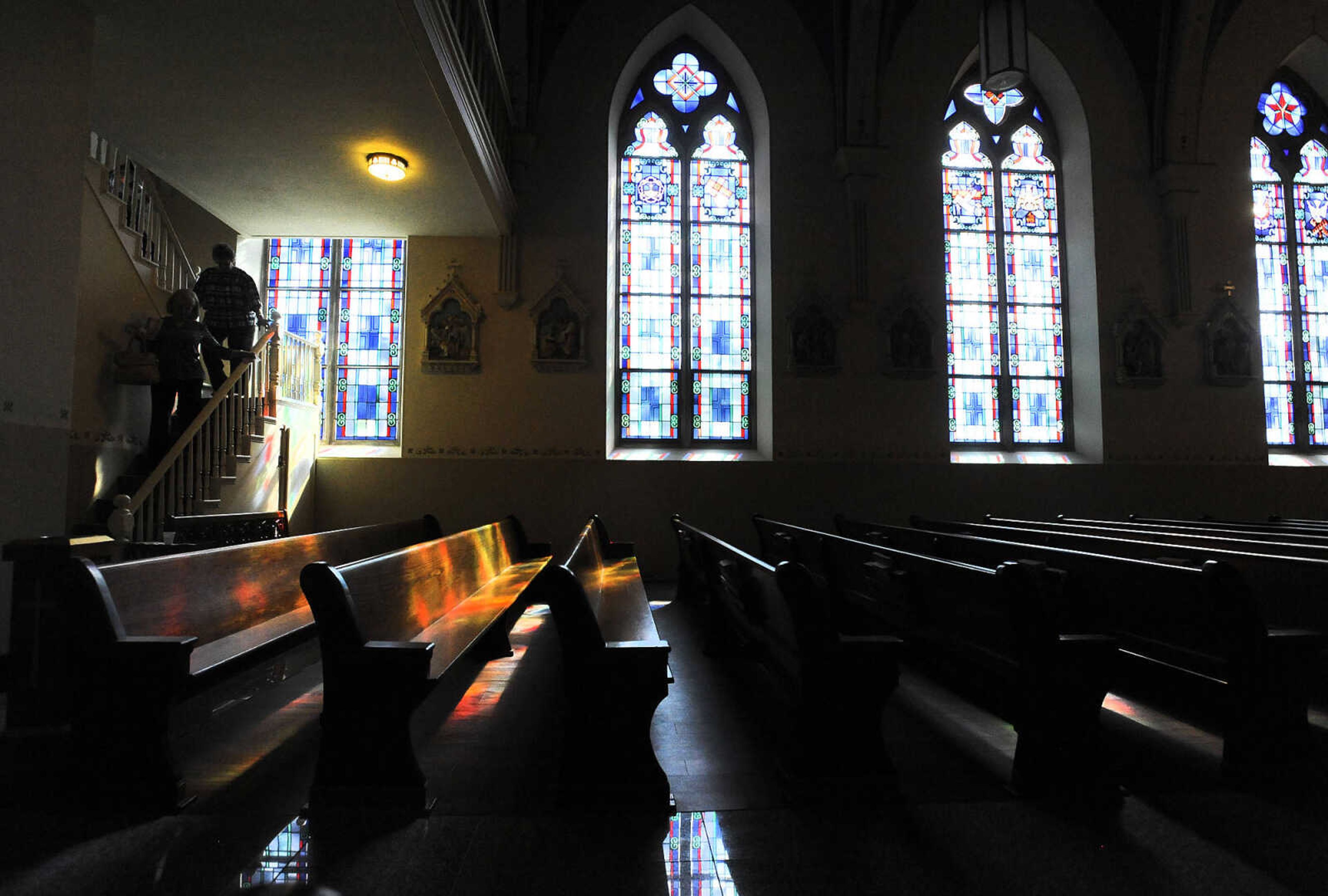 LAURA SIMON ~ lsimon@semissourian.com

Parishioners check out the renovations to St. John's Catholic Church in Leopold, Missouri between morning masses on Feb. 11, 2016.