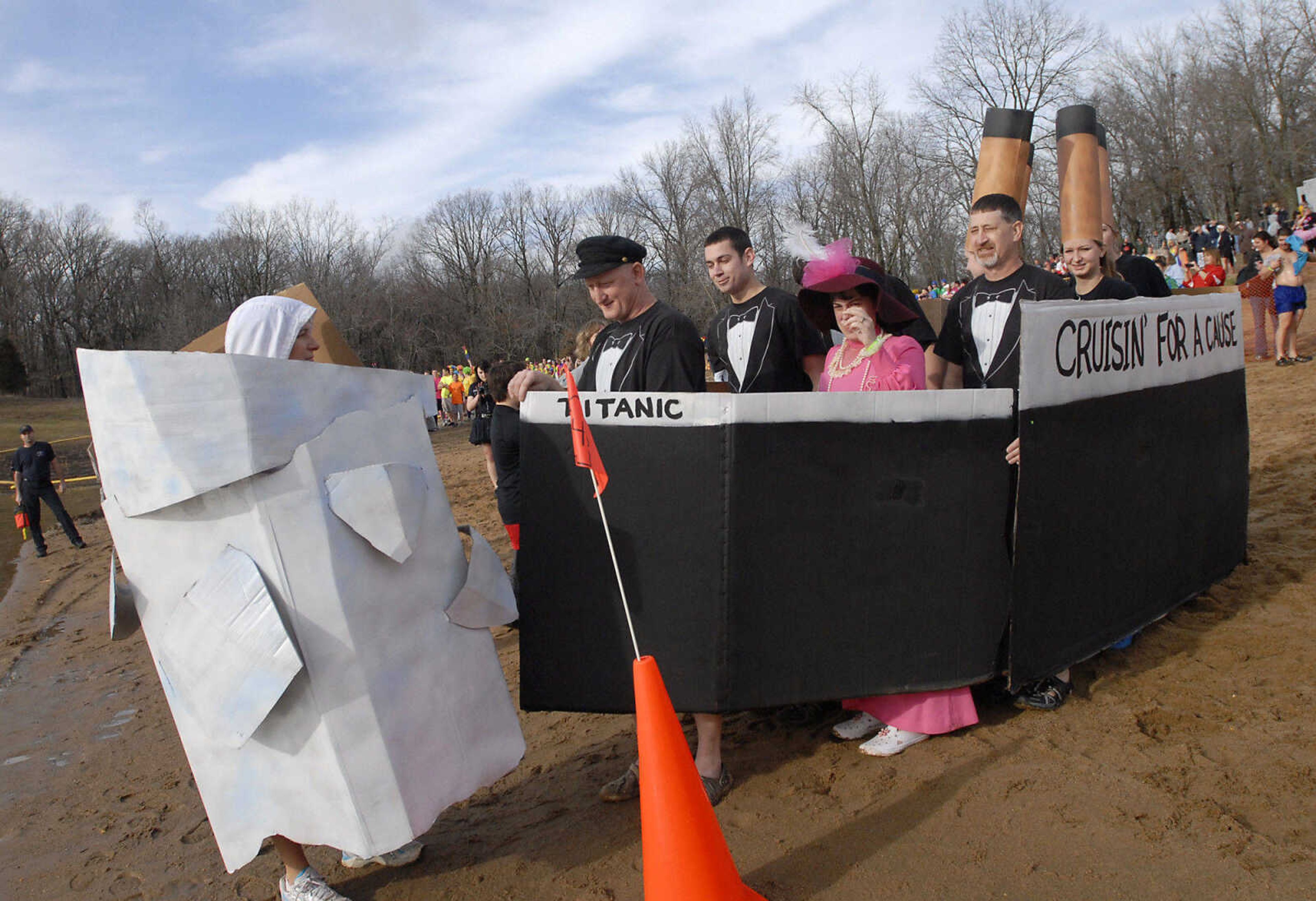 KRISTIN EBERTS ~ keberts@semissourian.com

Plungers brave the water during the 2012 Polar Plunge at the Trail of Tears State Park's Lake Boutin on Saturday, Feb. 4, 2012.