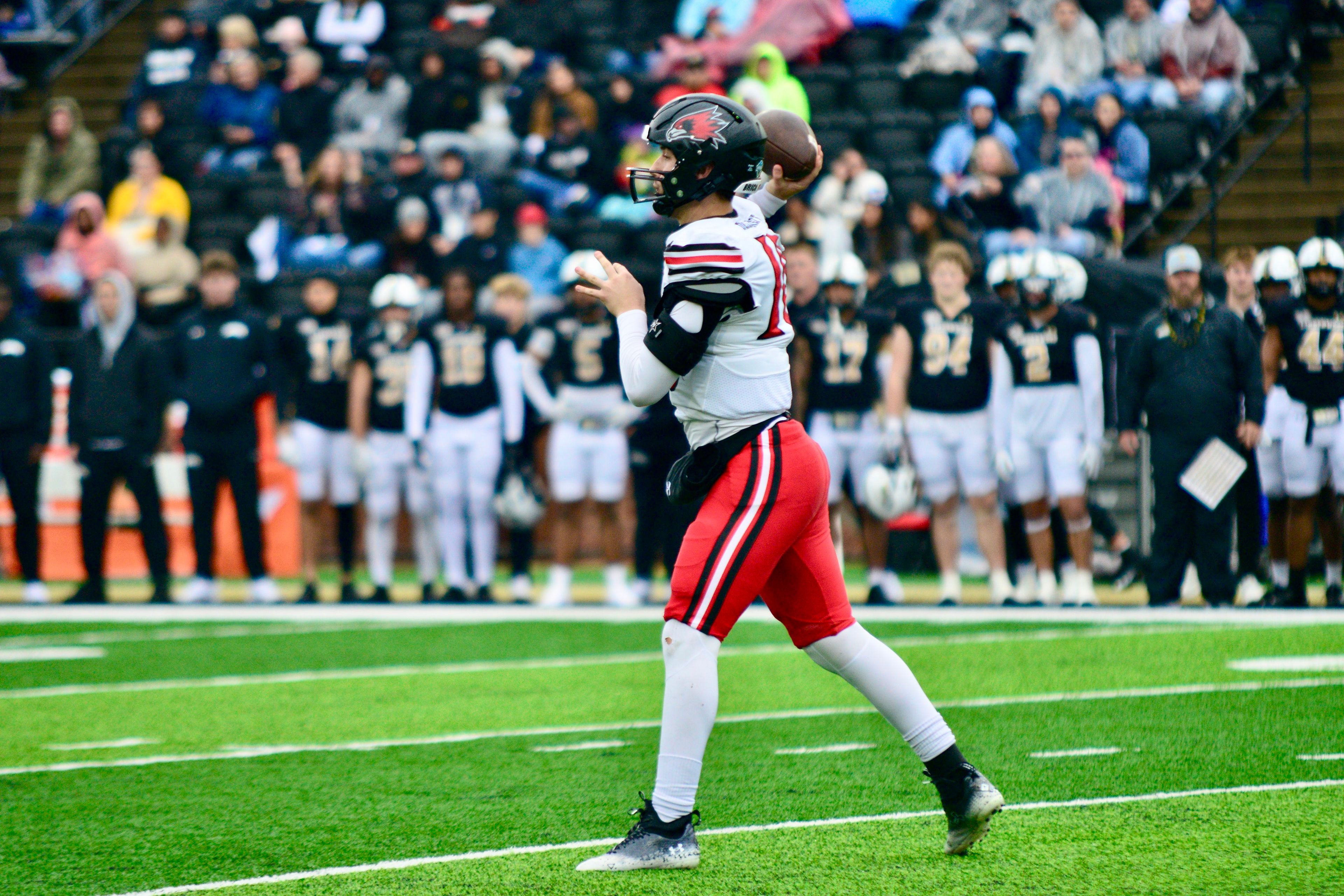 SEMO quarterback Paxton DeLaurent throws a pass against Lindenwood on Saturday, Nov. 9, in St. Charles. 