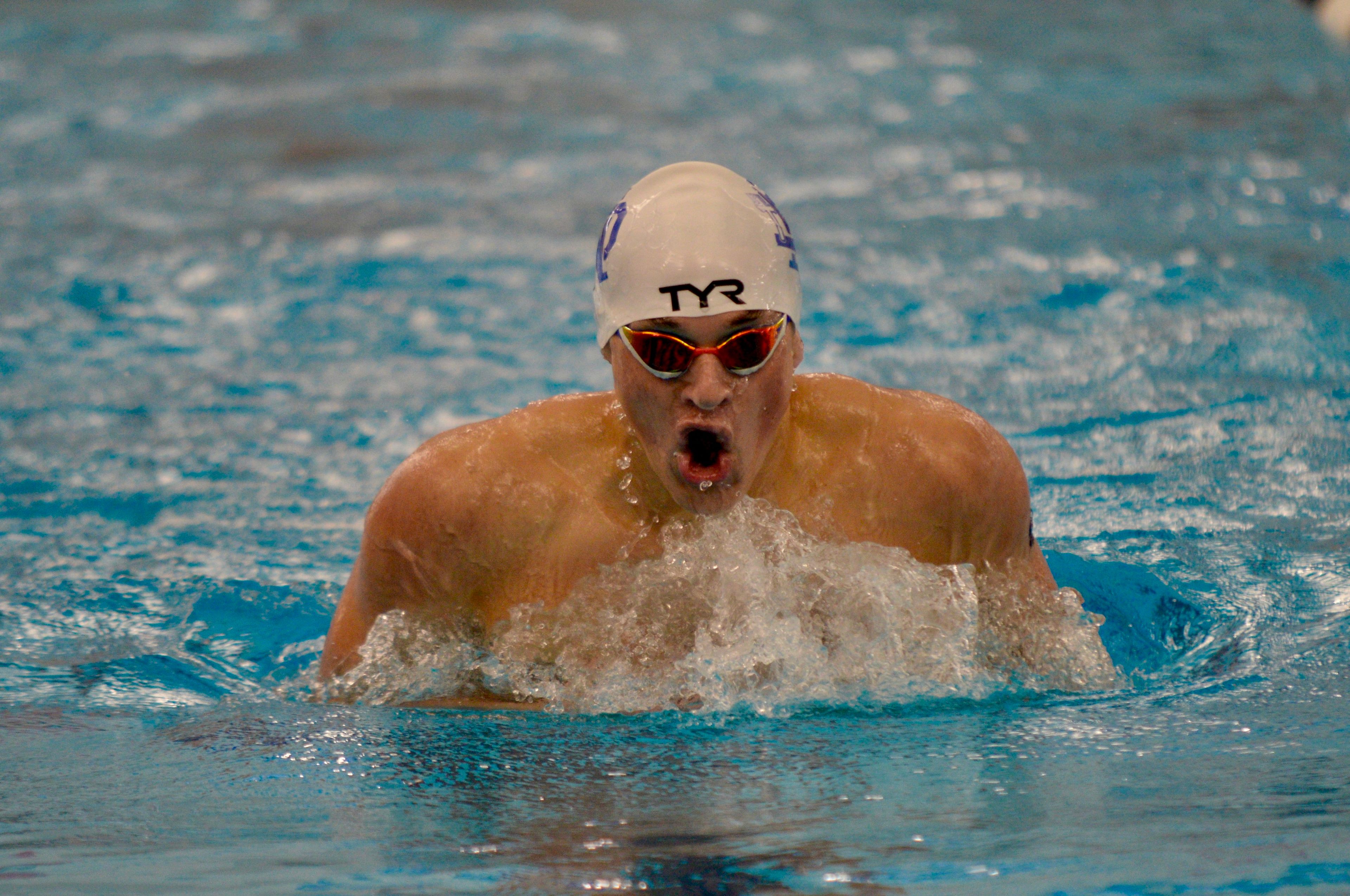 Notre Dame's Hudson Dennis swims against Jackson on Monday, Oct. 28, at the Cape Aquatic Center.