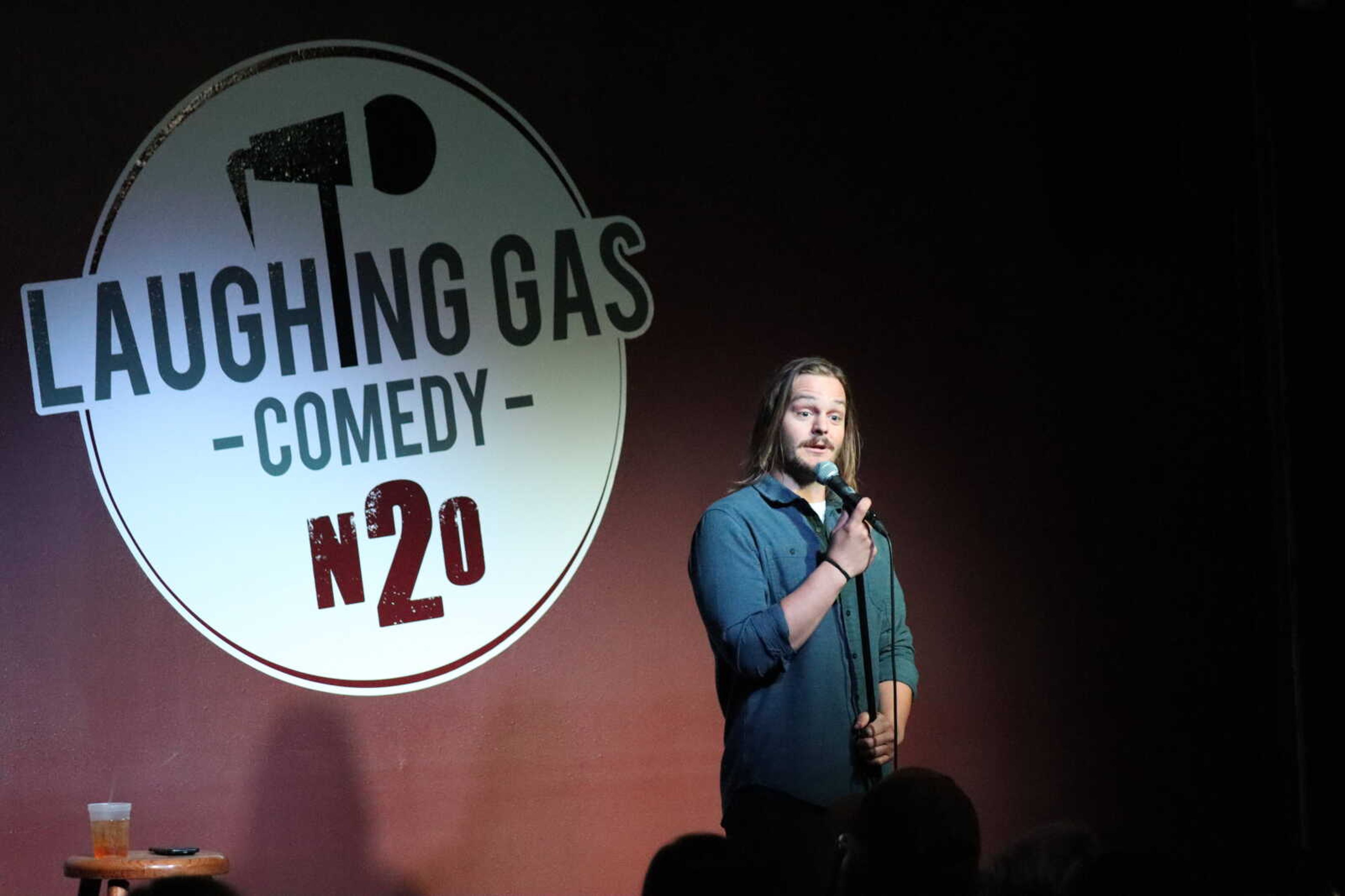 Comedian Bobby Jaycox comes for his actin his part of the show sharing stories about his time as a firefighter and a substitute teacher at the the Laughing Gas comedy club.