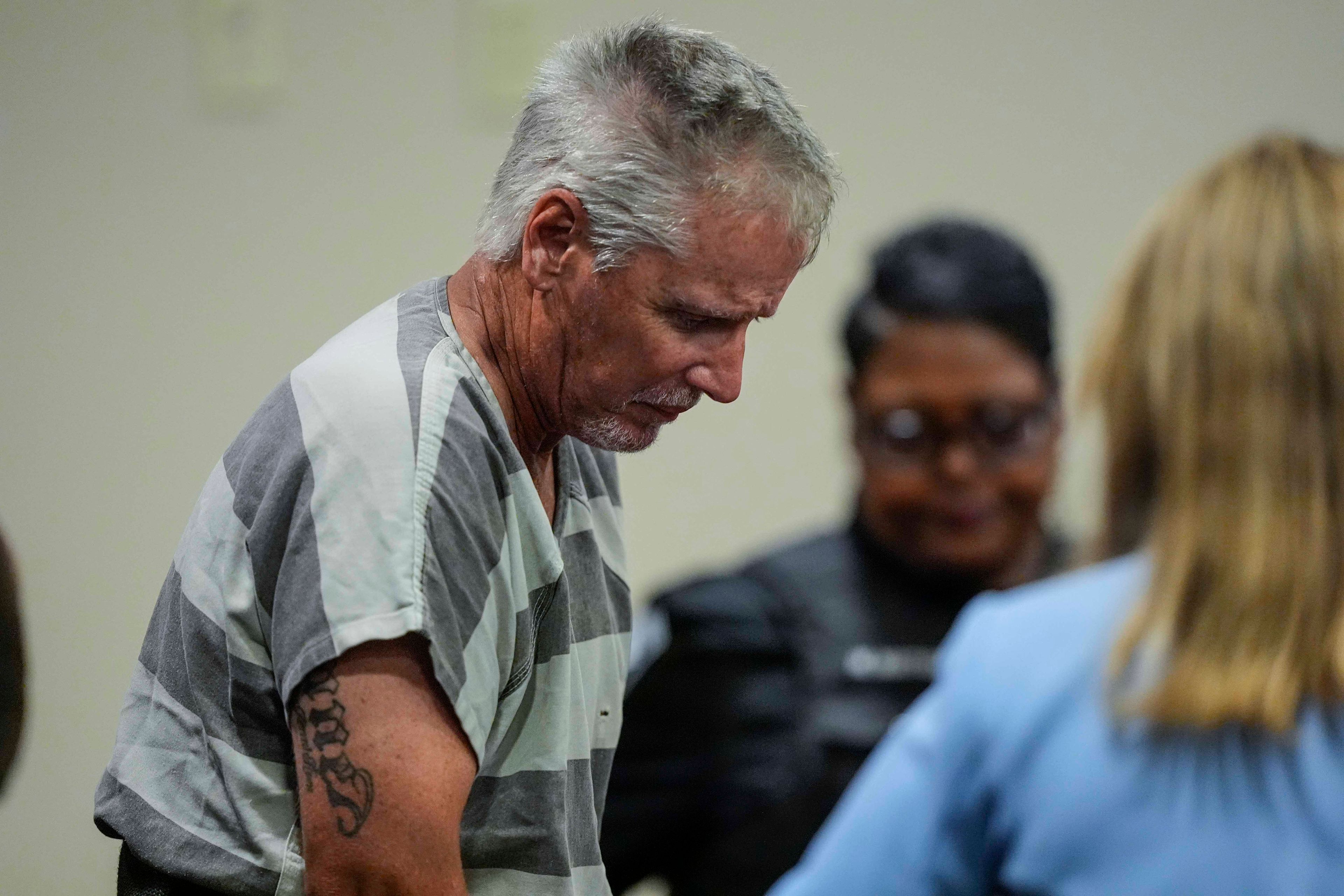 Colin Gray, 54, the father of Apalachee High School shooter Colt Gray, 14, enters the Barrow County courthouse for his first appearance, on Friday, Sept. 6, 2024, in Winder, Ga. (AP Photo/Brynn Anderson)