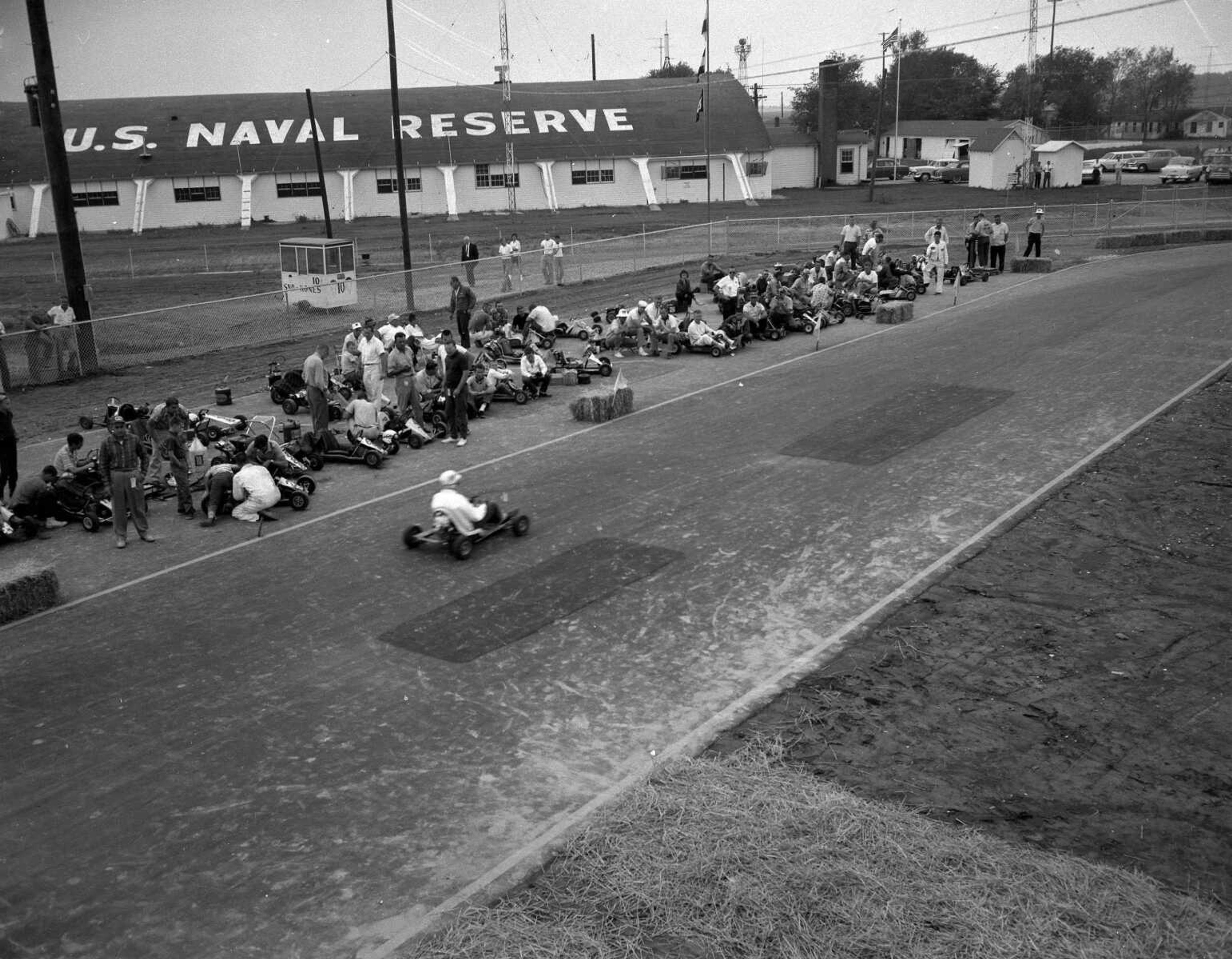 Go-cart racing on the track near the airport. circa 1960s. (Missourian archives photo by G.D. "Frony" Fronabarger)