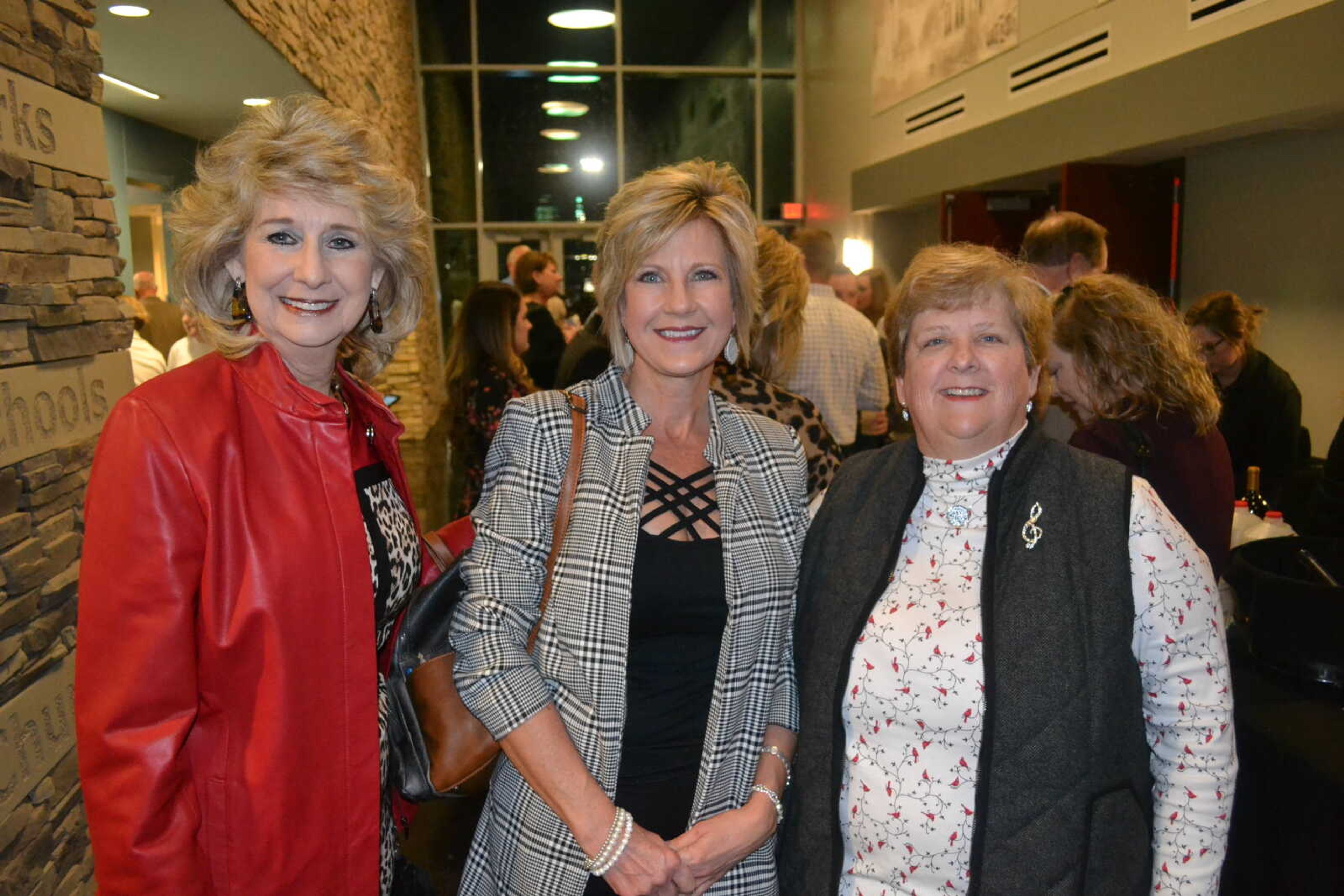 From left, Missouri State Rep. Kathy Swan, Karen Waller and Sandy Hastings at&nbsp;the Jackson Area Chamber of Commerce's annual banquet and officer installation Jan. 10, 2020, at the Jackson Civic Center.