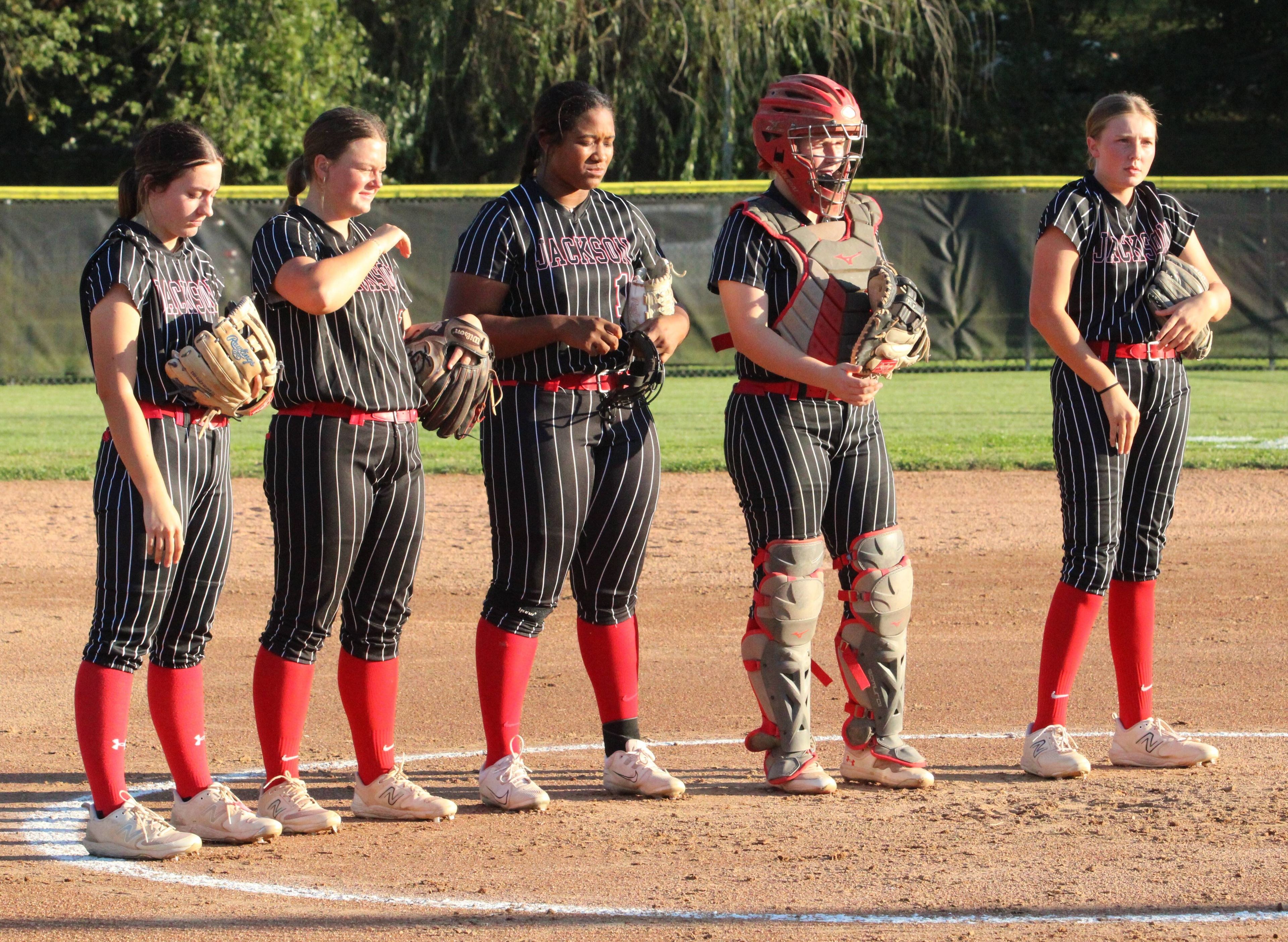 Jackson's infield waits between innings during the Thursday, September 26 game between the Indians and Notre Dame at the Jackson City Park in Jackson, Mo. 