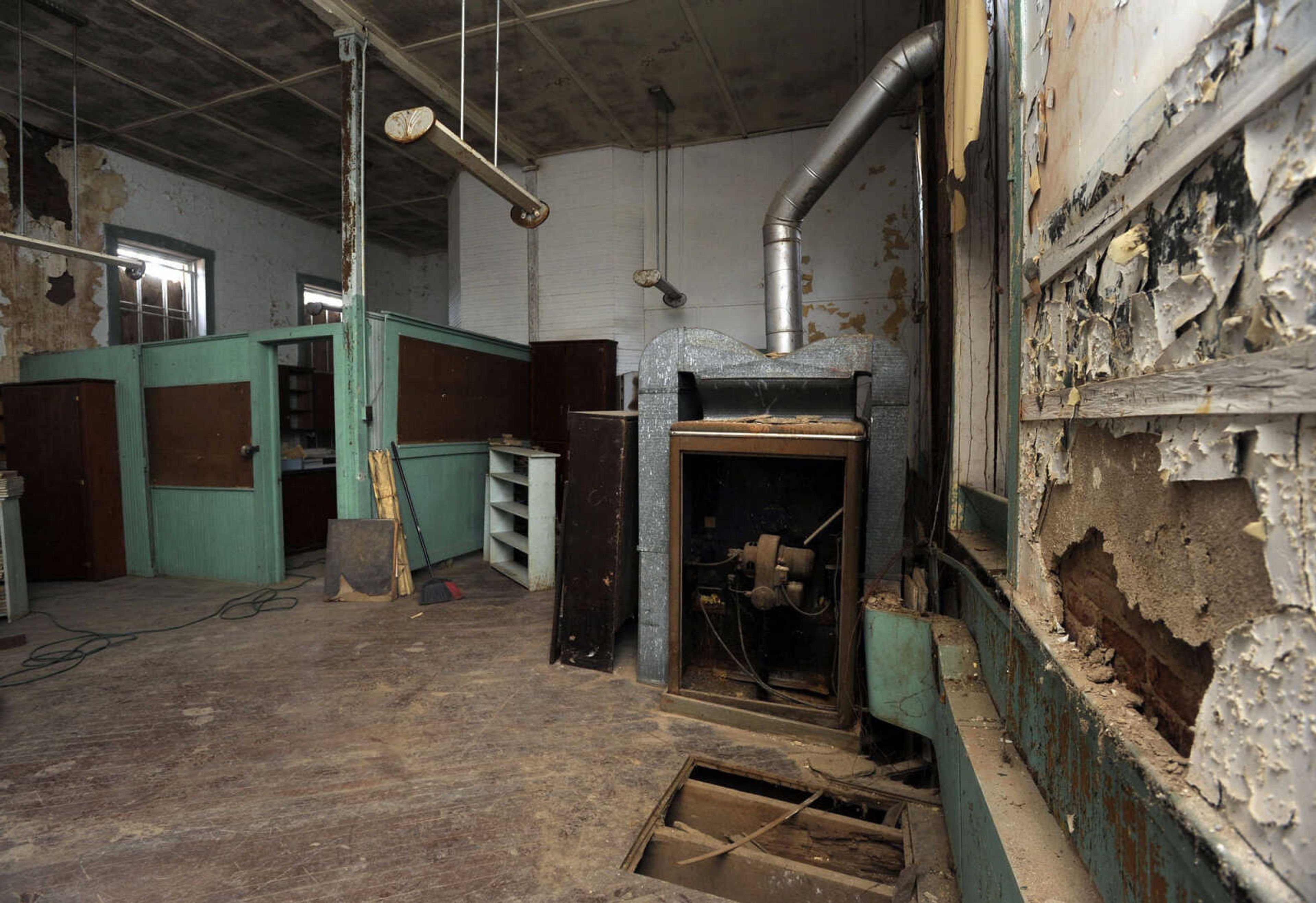 The interior of the old Kage School is seen Monday, March 24, 2014 in Cape Girardeau.